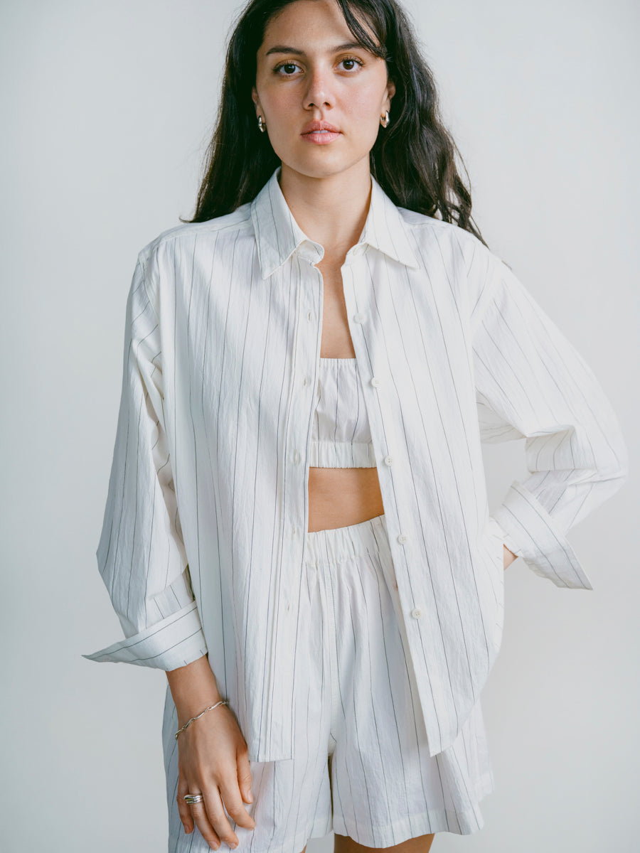 Marcie Shirt, Japanese Organic Cotton, Carolina Stripe