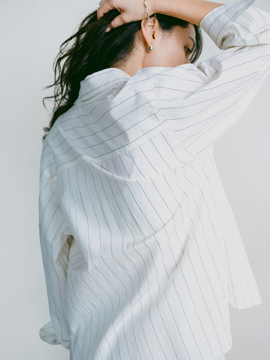 Marcie Shirt, Japanese Organic Cotton, Carolina Stripe