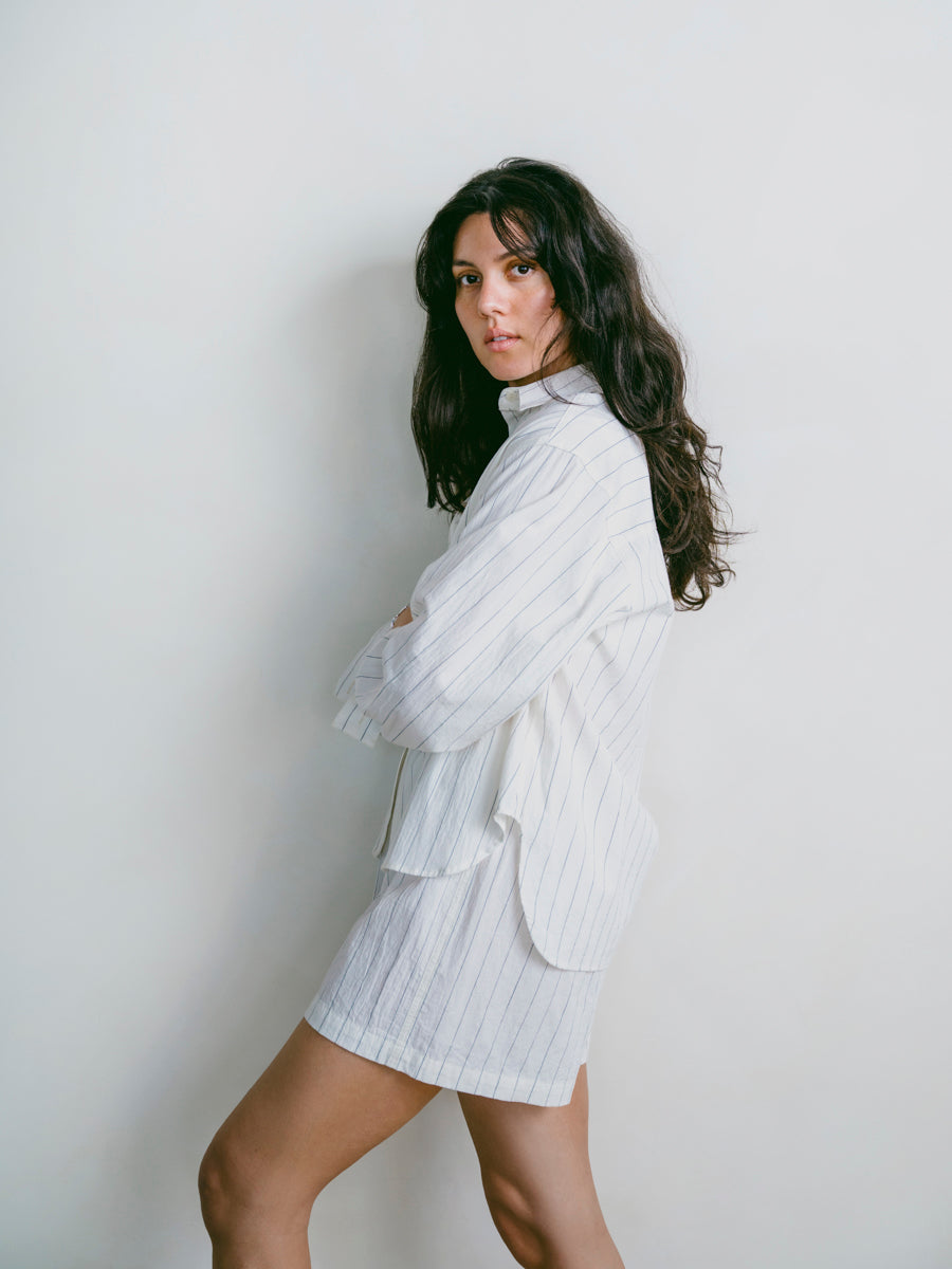 Marcie Shirt, Japanese Organic Cotton, Carolina Stripe