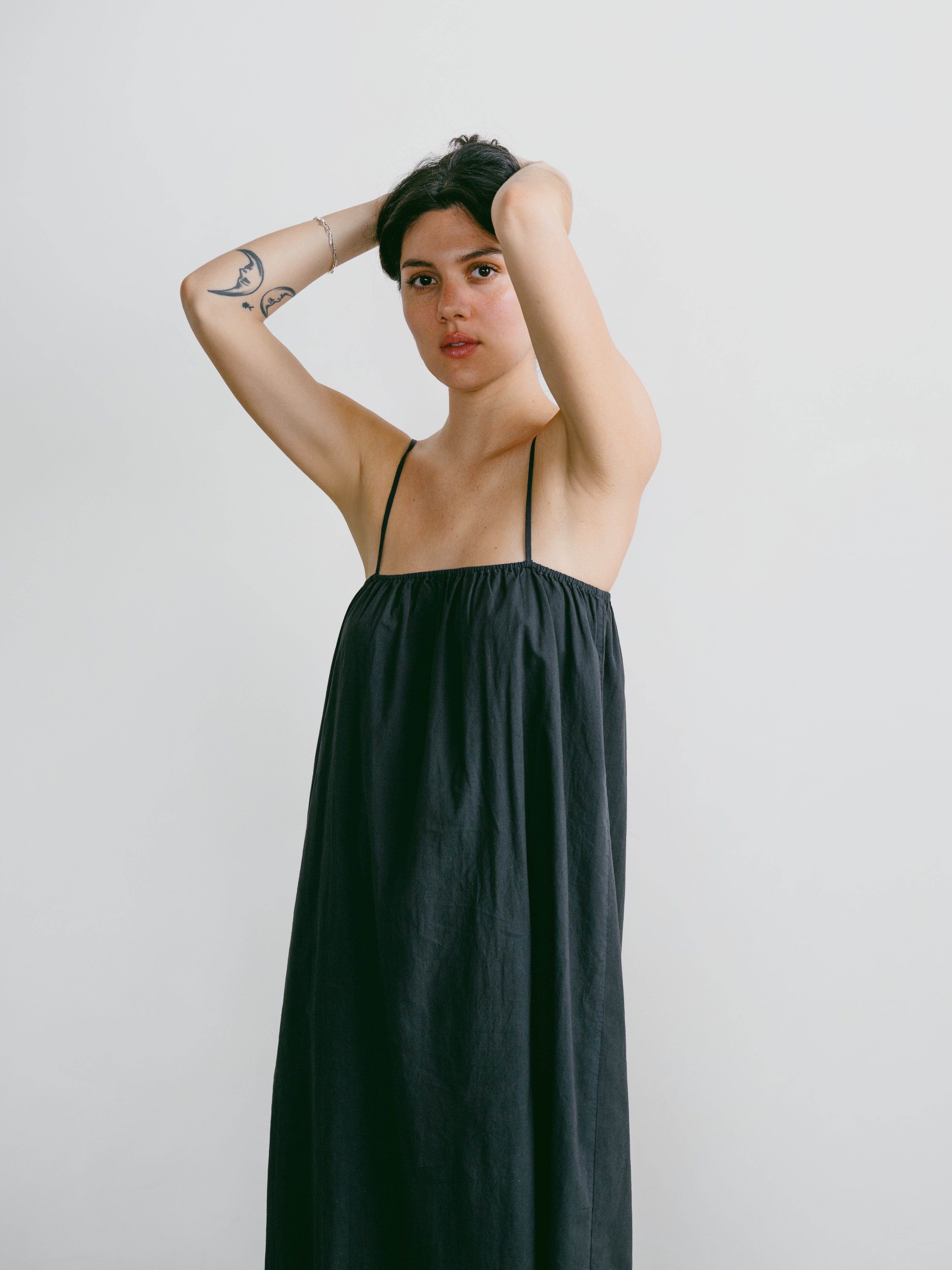 Marta Dress, Organic Batiste, Soft Black