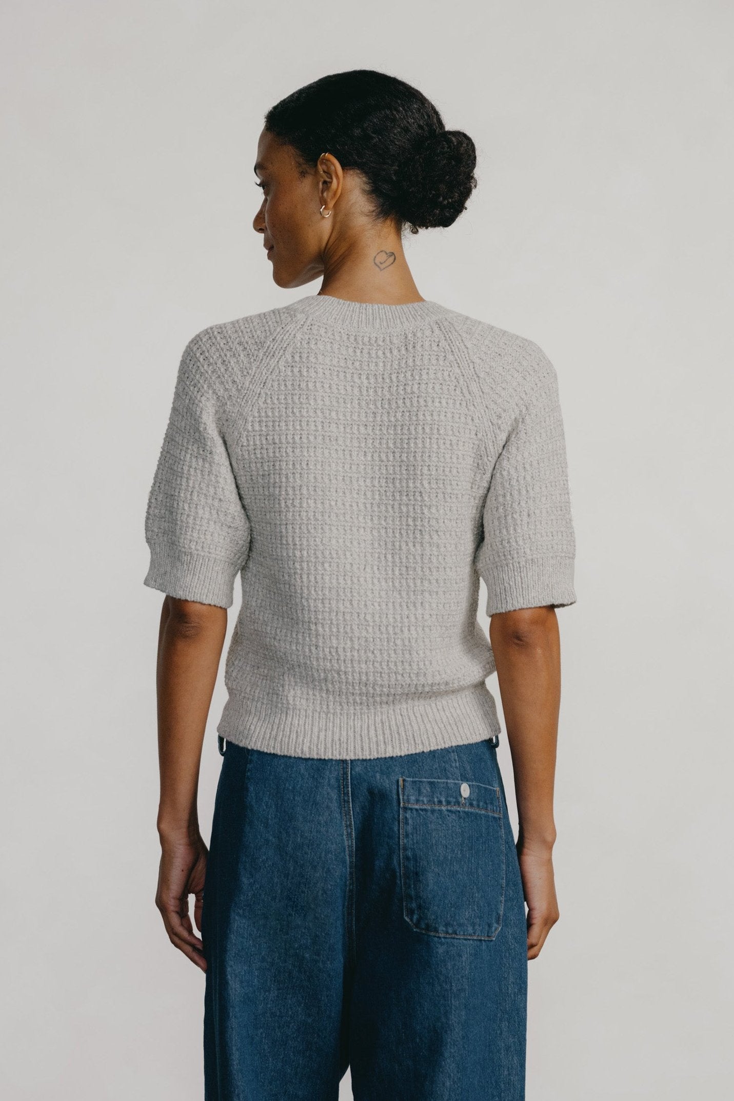 (Imperfect) Lloyd Waffle Knit, Alpaca Cotton, Heather Grey