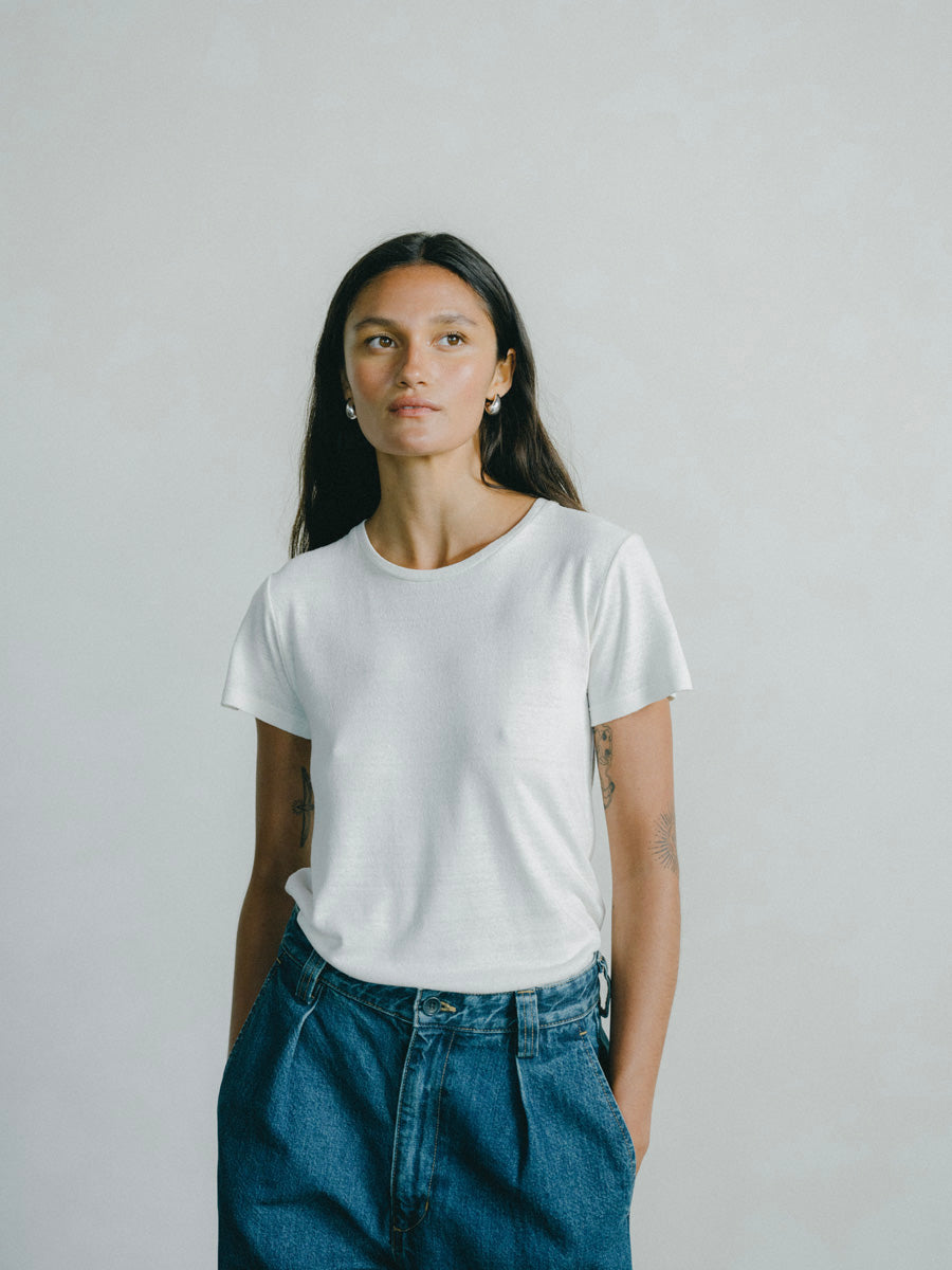 Classic Tee, Regen Silk Noil Jersey, Natural