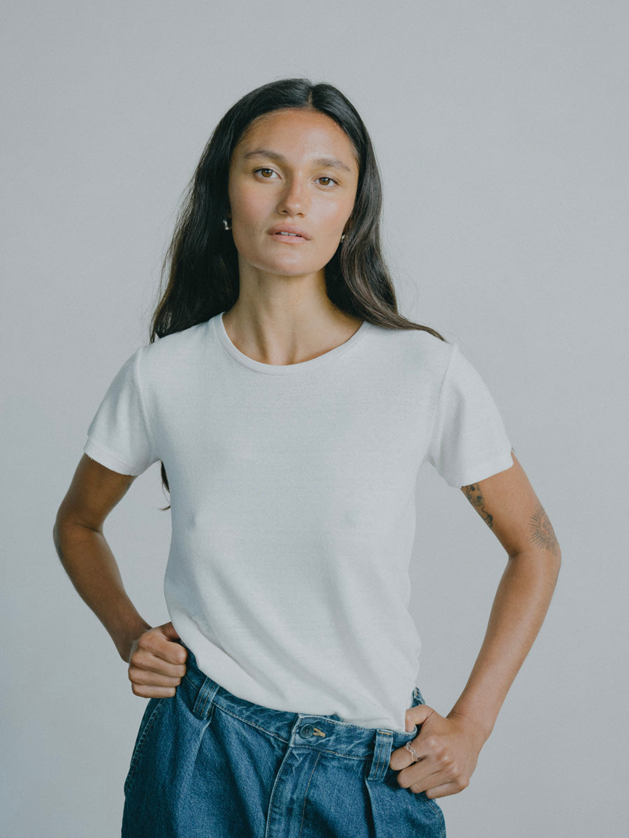 Classic Tee, Regen Silk Noil Jersey, Natural