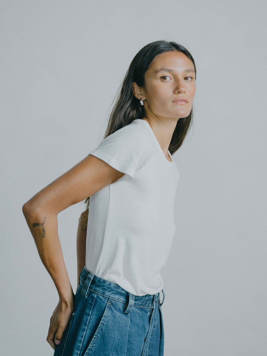Classic Tee, Regen Silk Noil Jersey, Natural