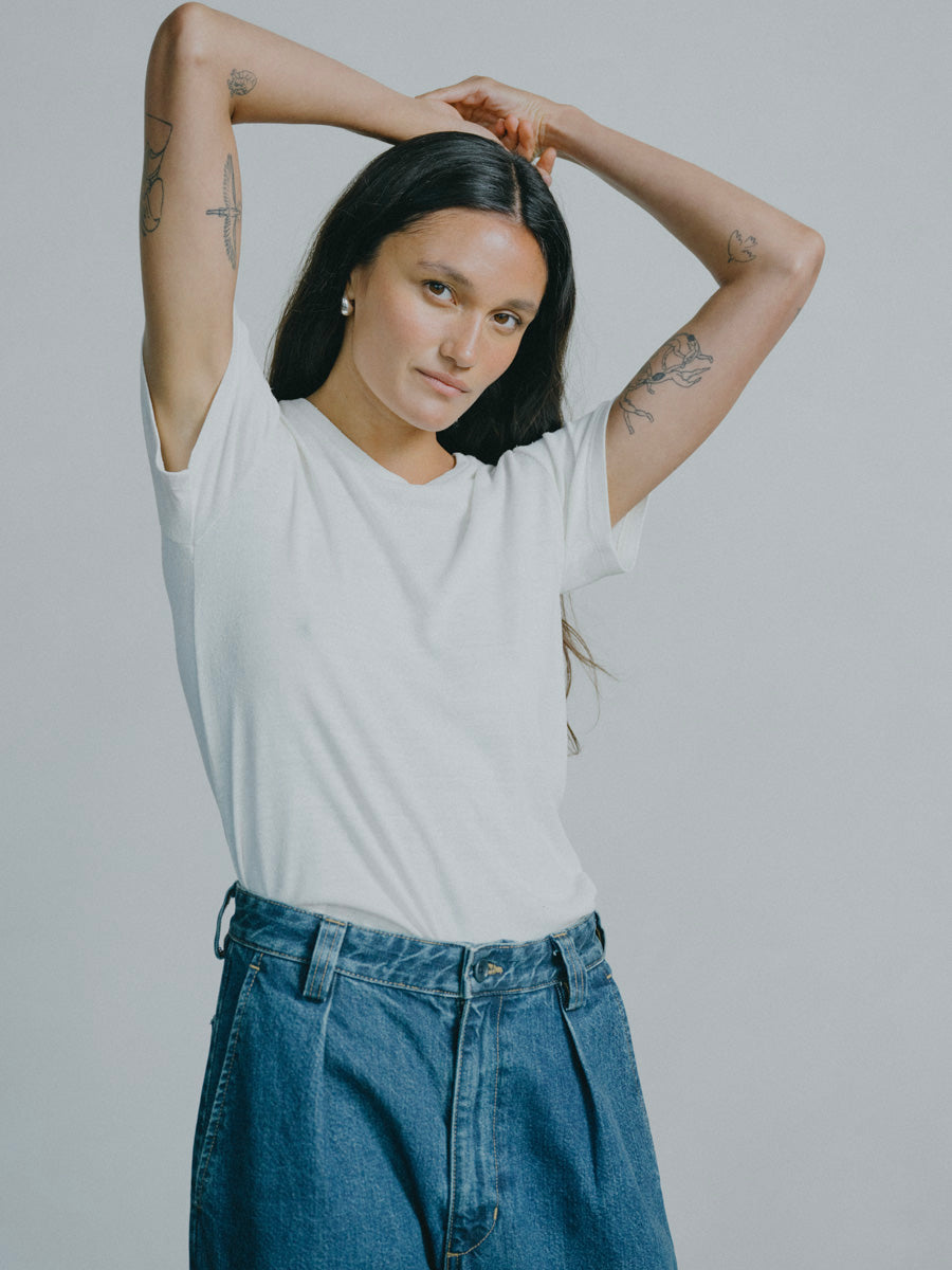 Classic Tee, Regen Silk Noil Jersey, Natural