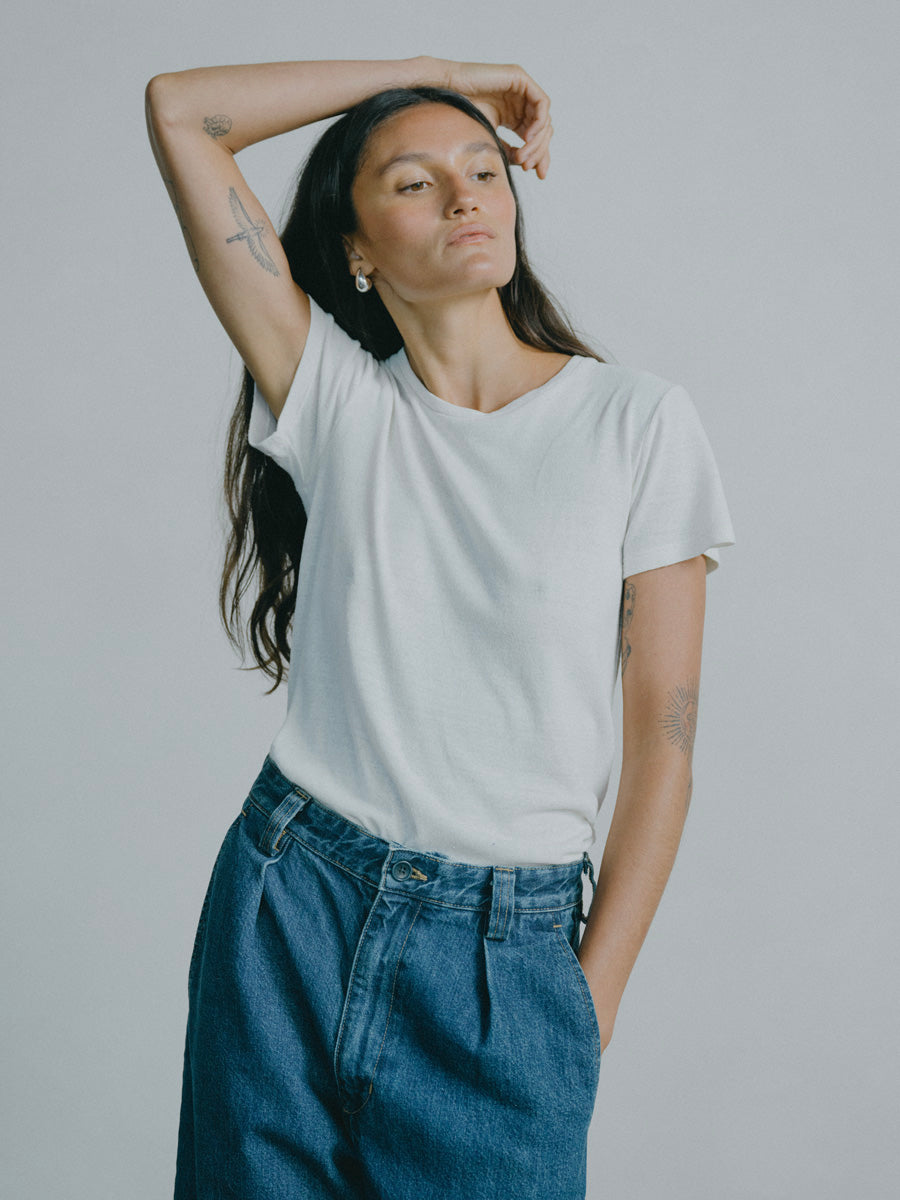 Classic Tee, Regen Silk Noil Jersey, Natural