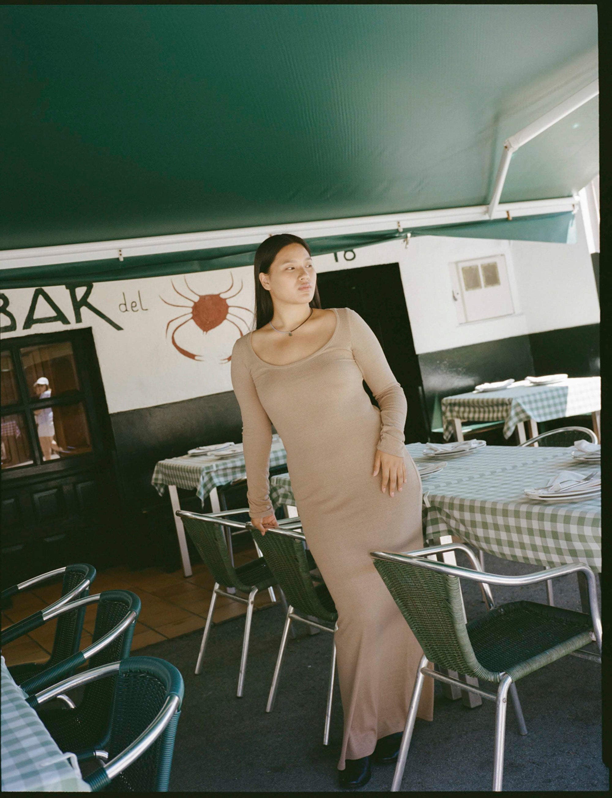 (Imperfect) Claudia Dress, Regen Silk Noil Jersey, Tea