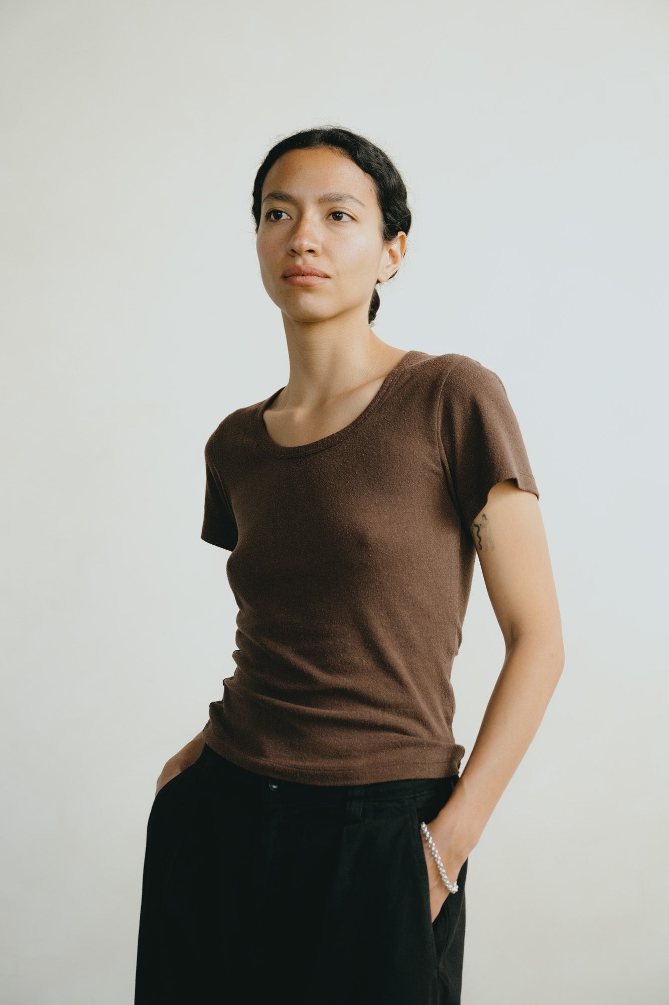 Baby Tee, Regen Silk Noil Jersey, Manzanita