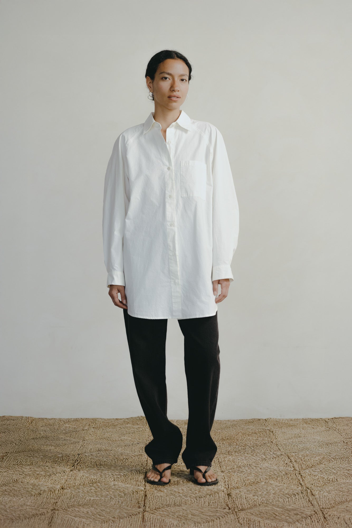 Rita Shirt, Organic Compact Poplin, Natural