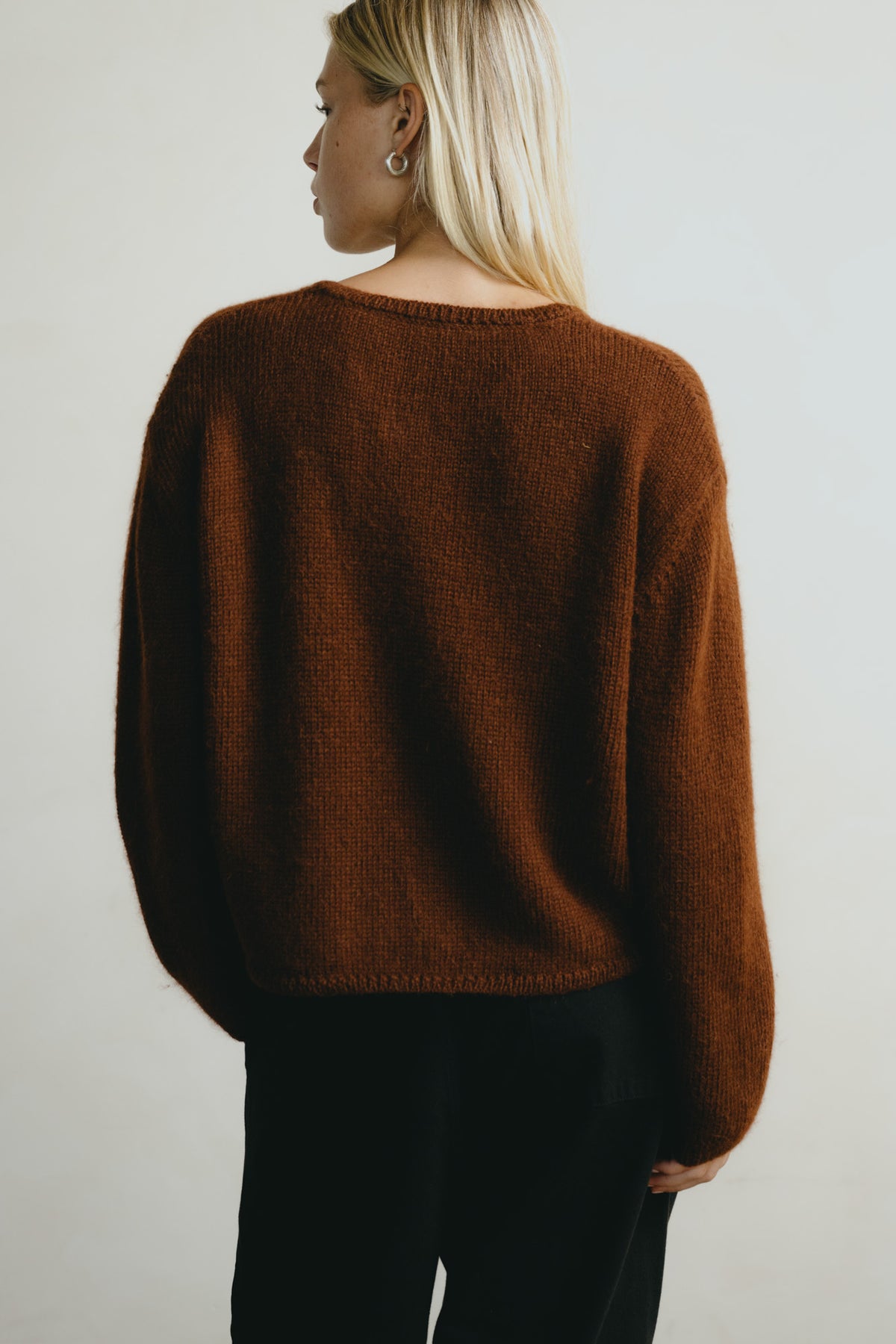 Everyday Cardigan, Baby Alpaca, Rust