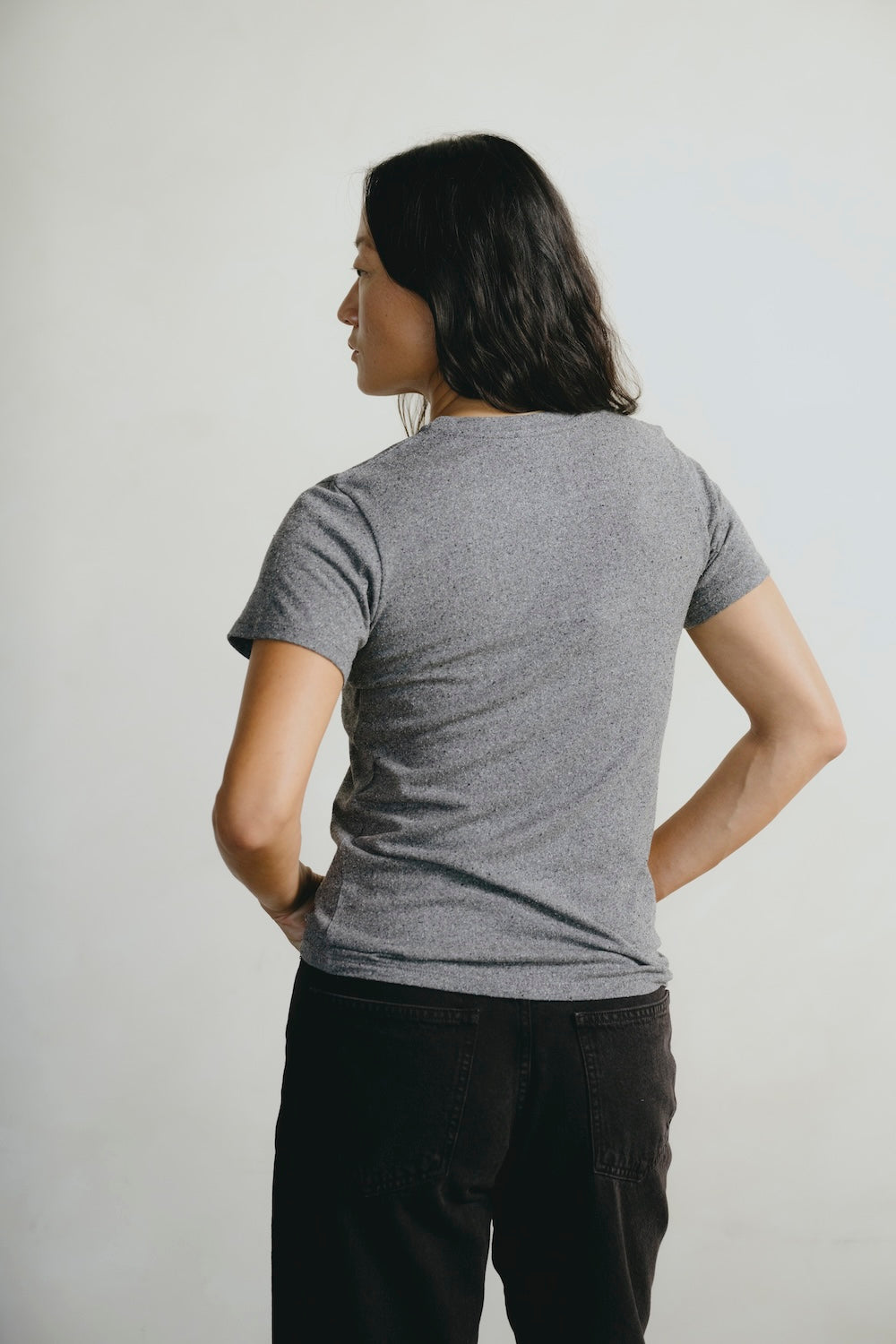 Classic Tee, Regen Silk Noil Jersey, Charcoal
