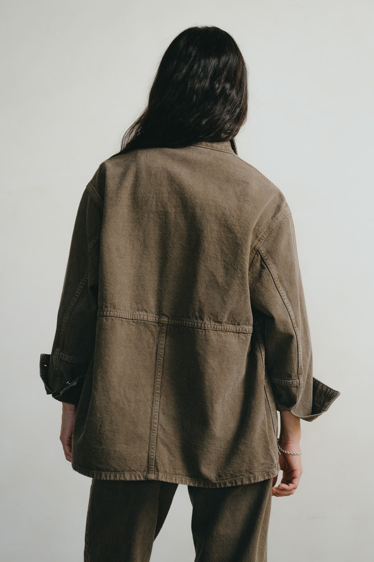 Loretta Jacket, Recycled Denim, Vintage Brown