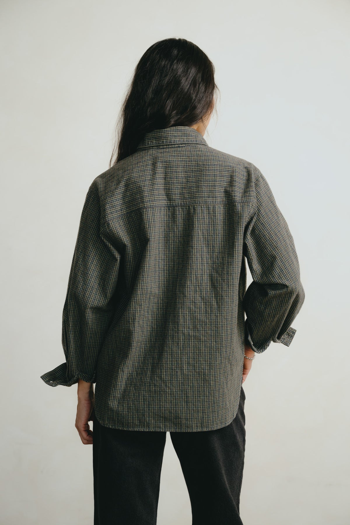 Flannel Marcie Shirt, Japanese Organic Cotton, Forest Plaid
