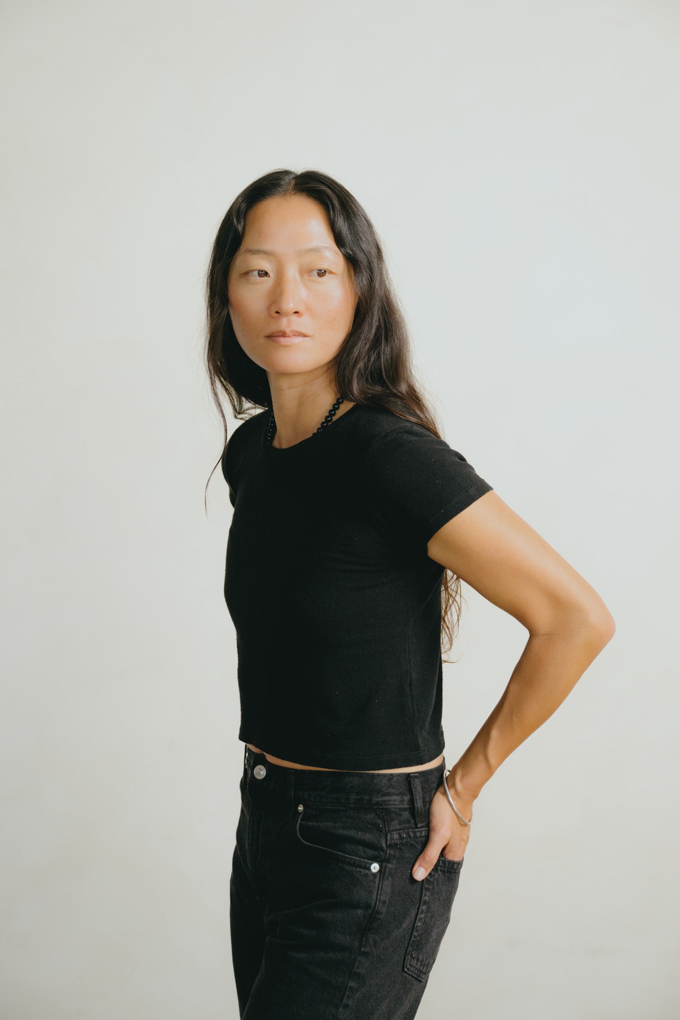 Lou Tee, Regen Silk Noil Jersey, Black