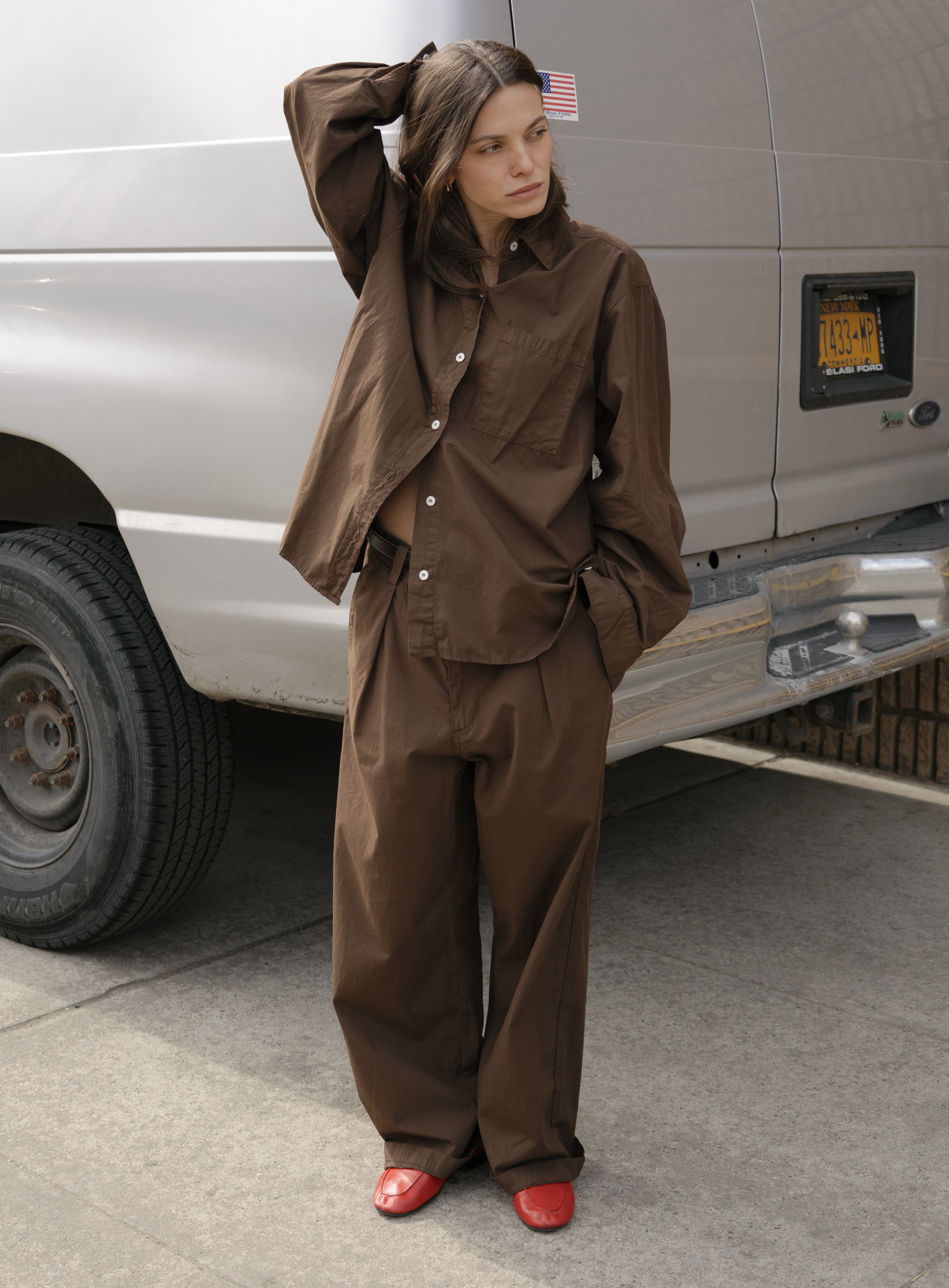 Marcie Shirt, Organic Poplin, Manzanita