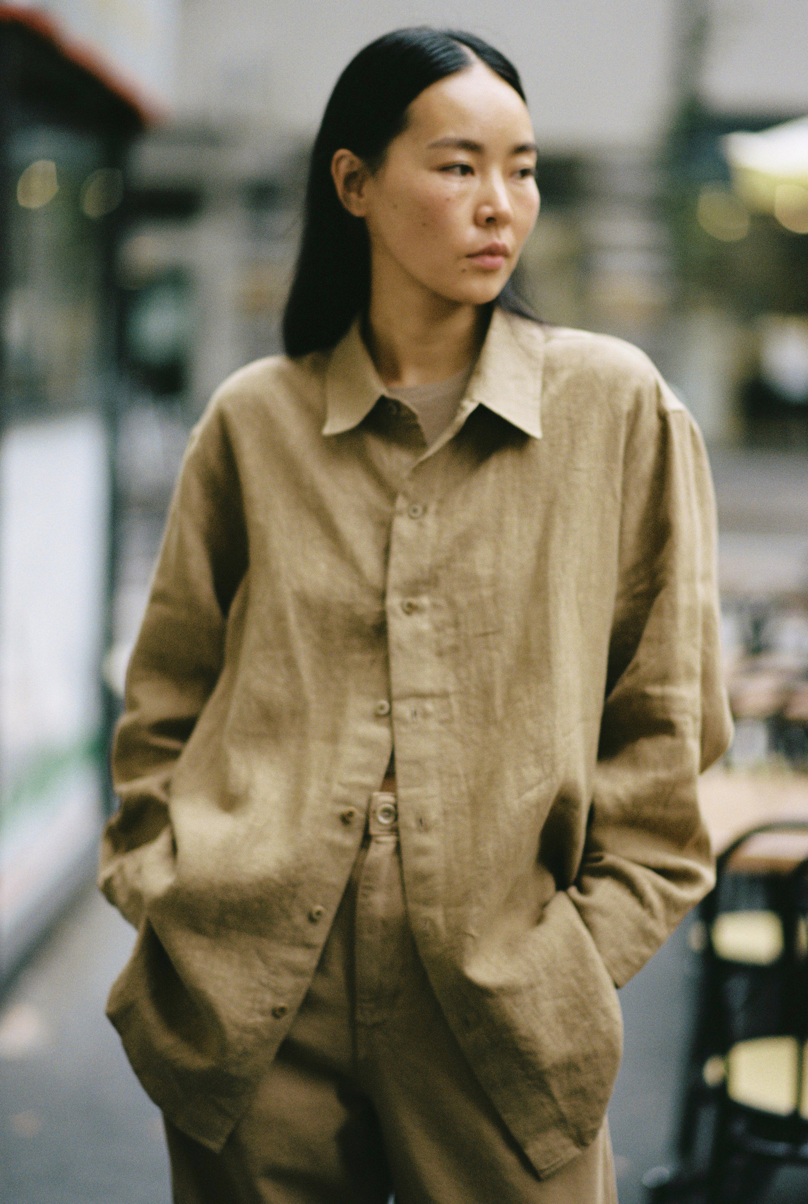 (Imperfect) Vija Shirt, Linen, Khaki