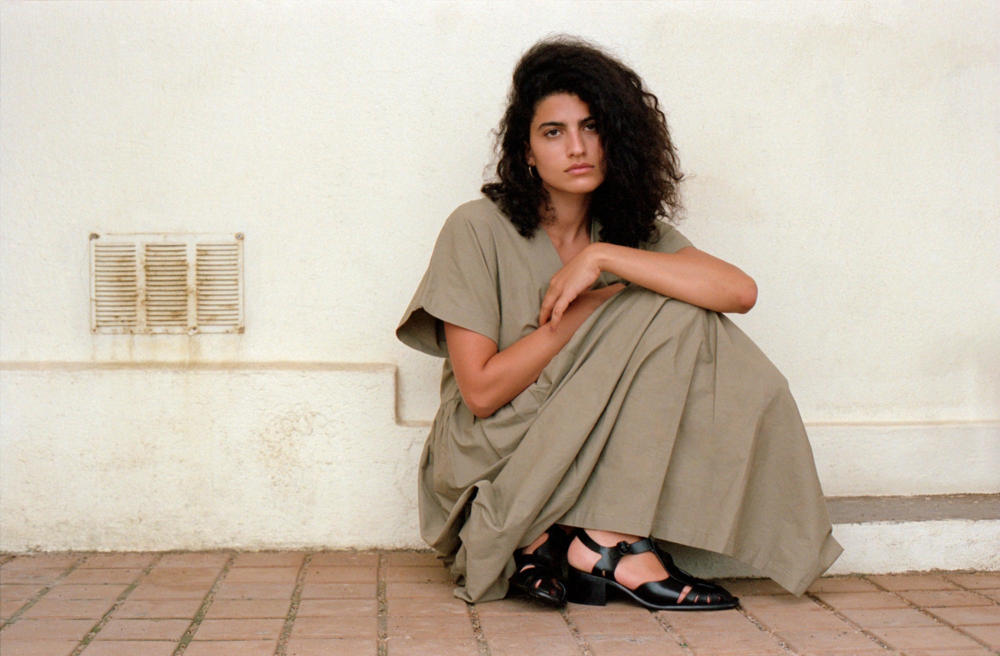 (Imperfect) Nico Dress, Organic Cotton Poplin, Algae