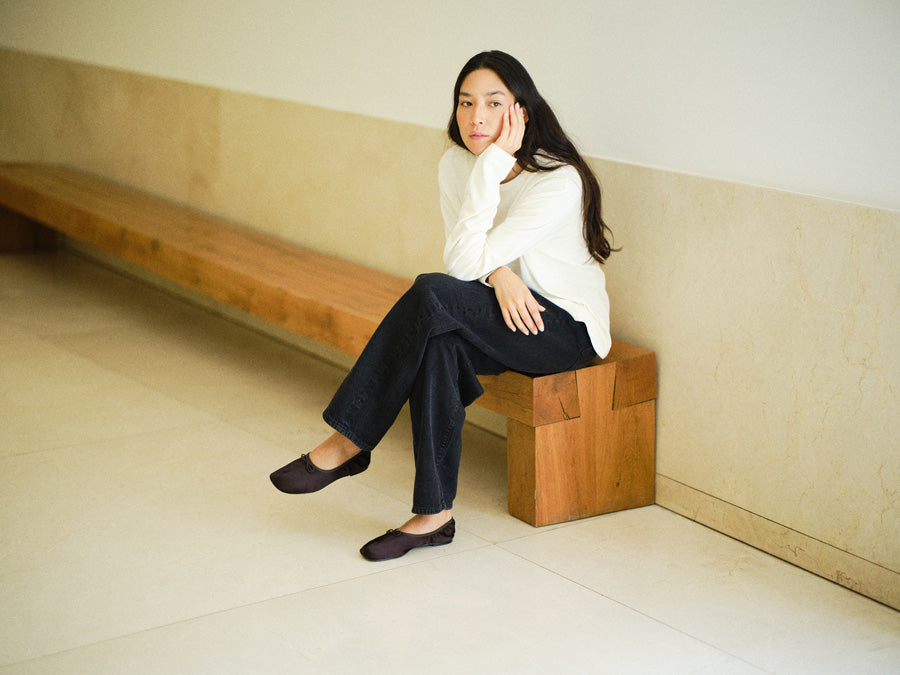 Long Sleeve Big Tee, Regen Silk Noil Jersey, Natural