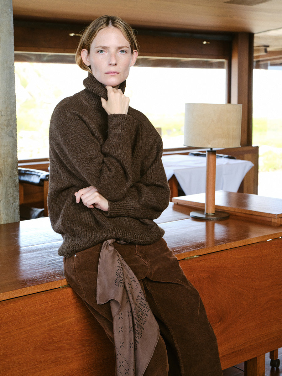 Rue Turtleneck, Alpaca Wool, Walnut
