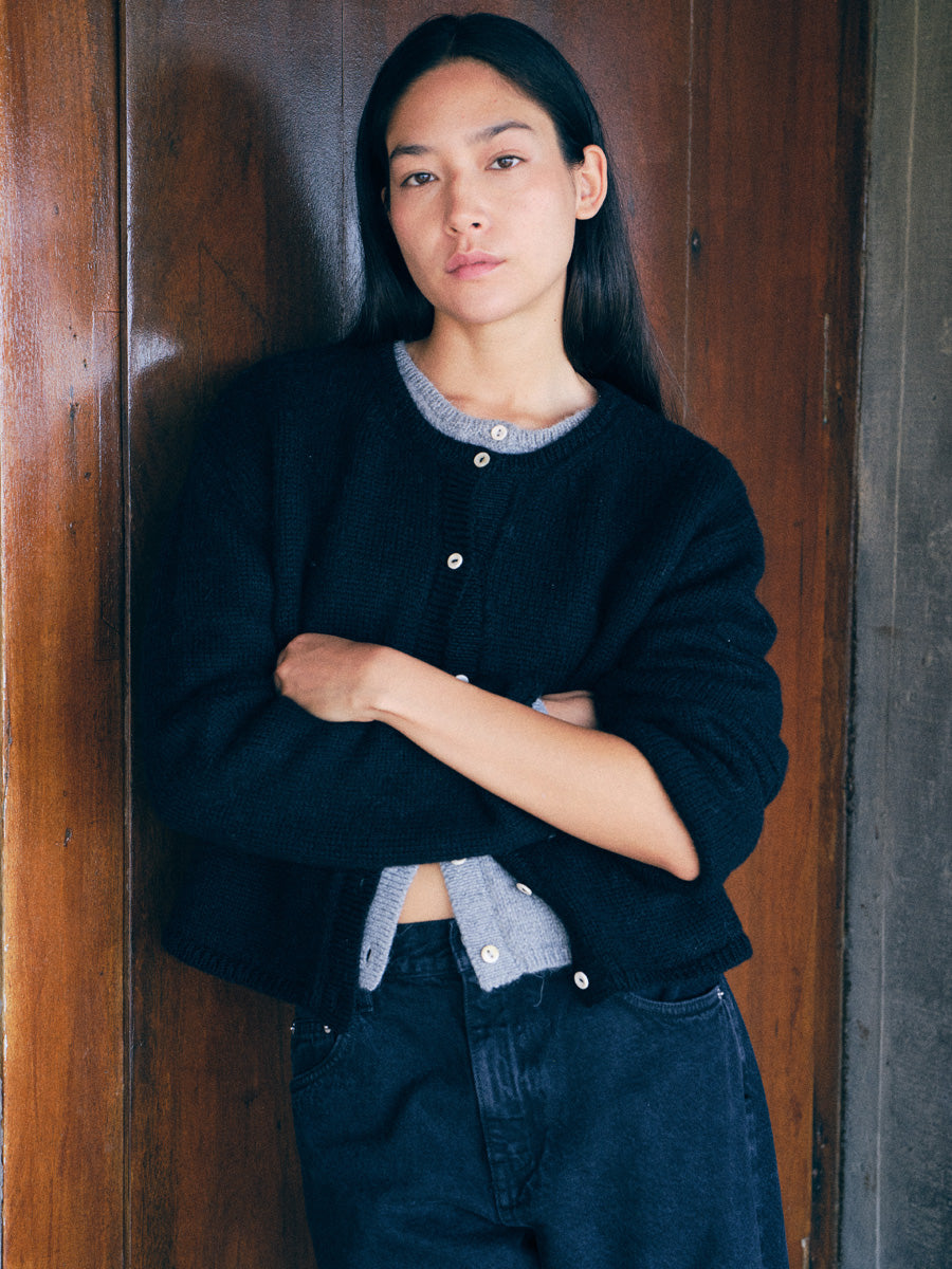 Everyday Cardigan, Baby Alpaca, Black