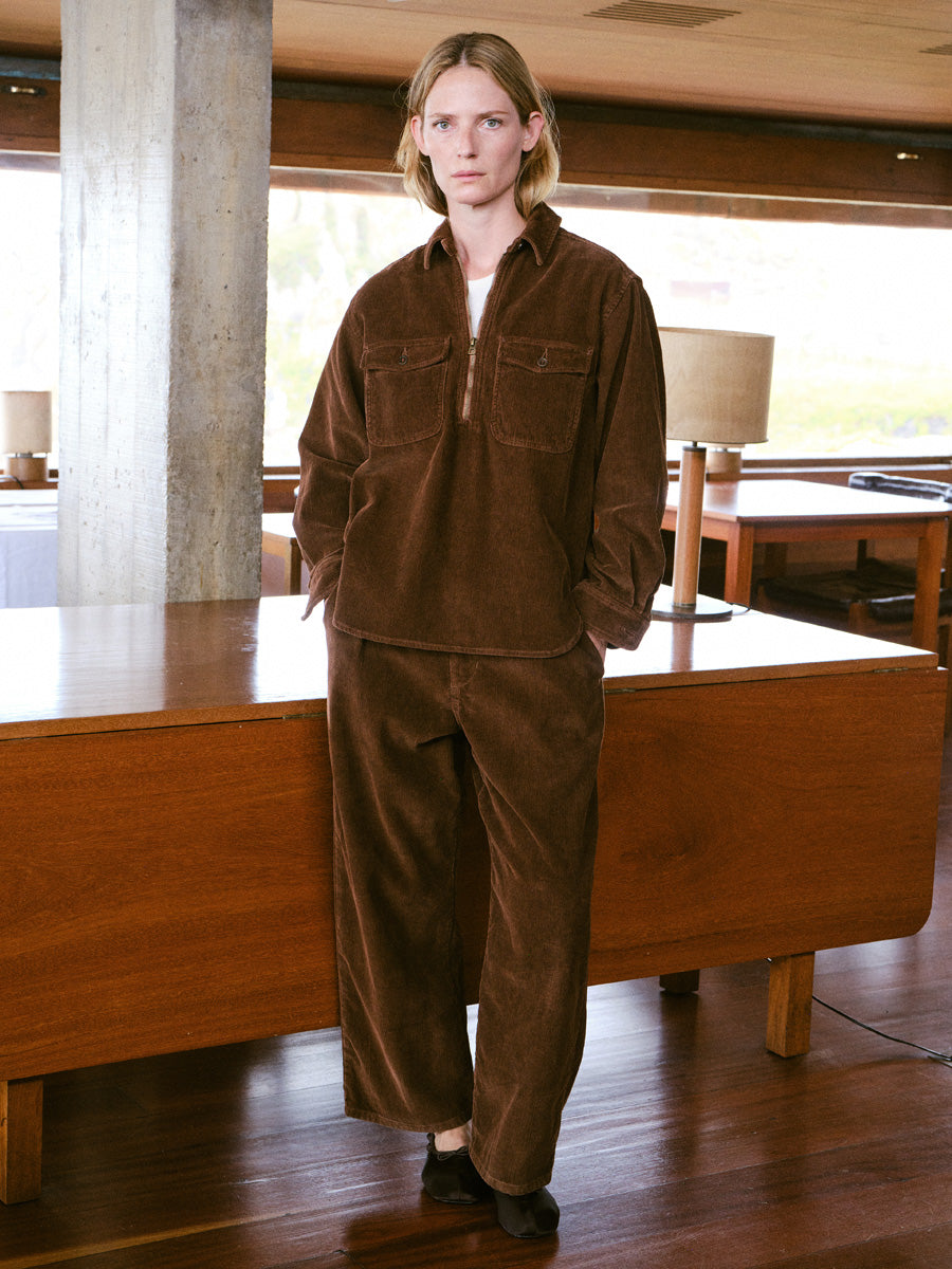 Zip Popover, Organic Corduroy, Rust