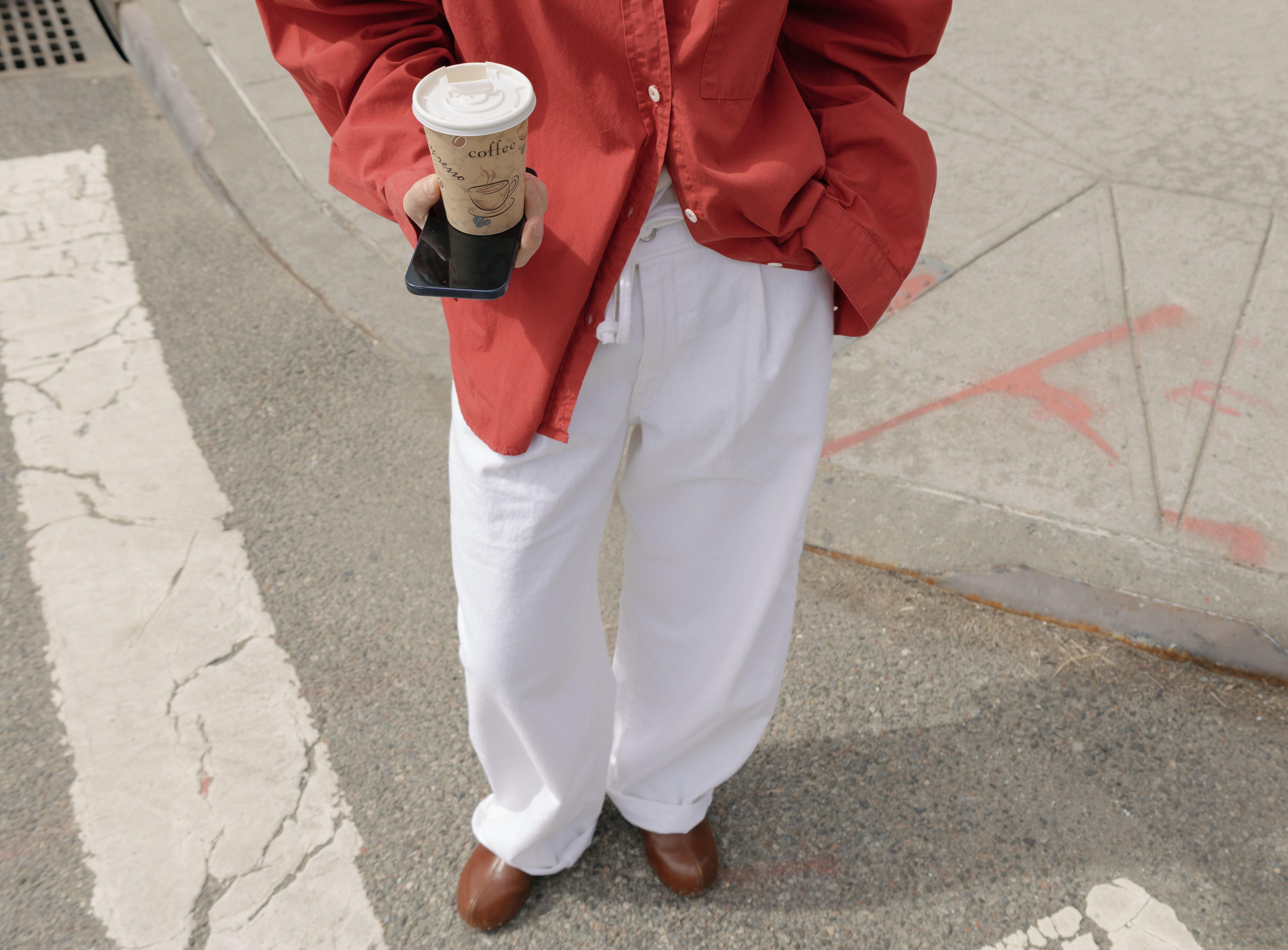 Marcie Shirt, Organic Poplin, Tomato