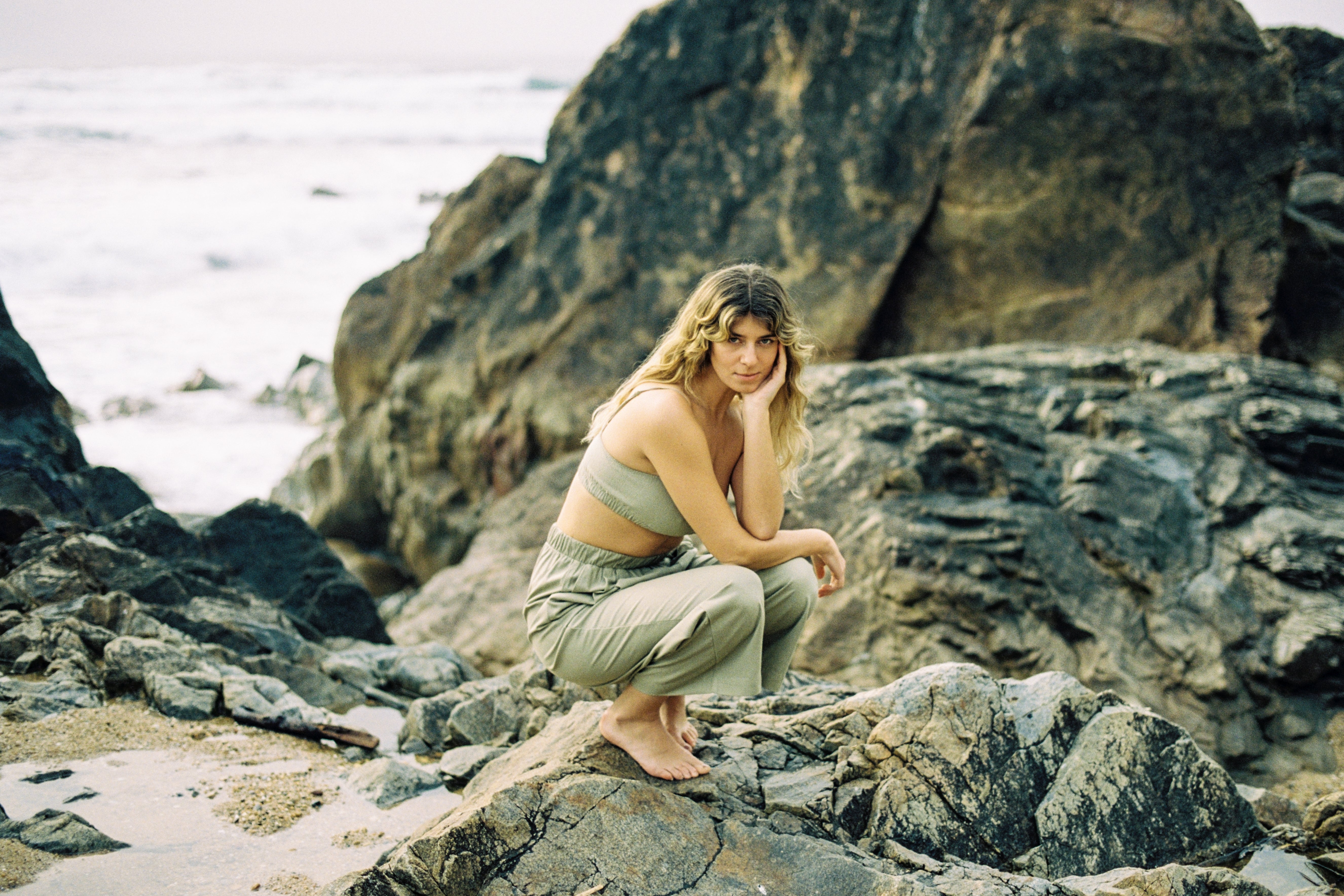 (Imperfect) Crop Wide Leg, Regen Silk Noil, Sage