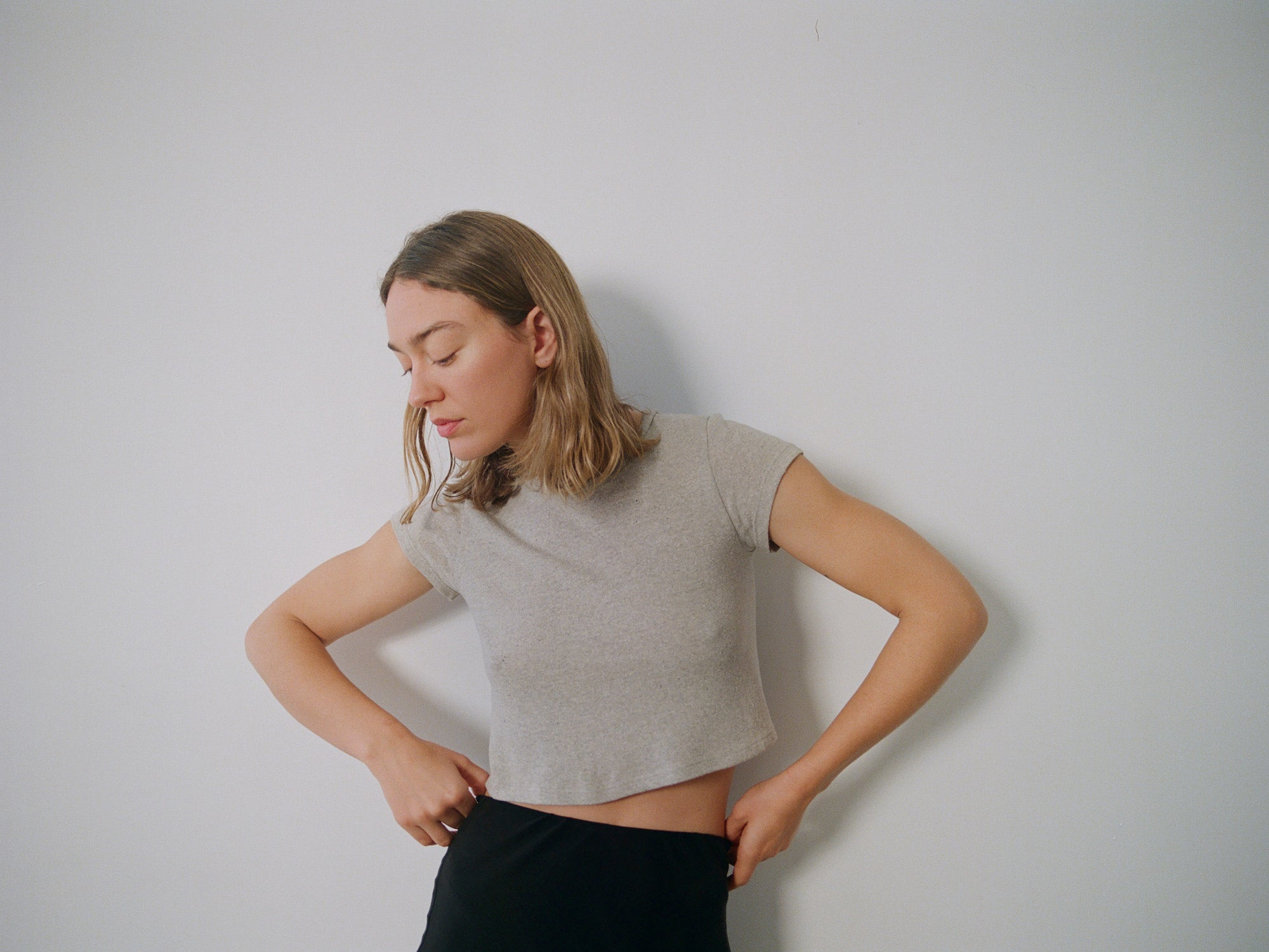 (Imperfect) Lou Tee, Regen Silk Noil Jersey, Heather Grey