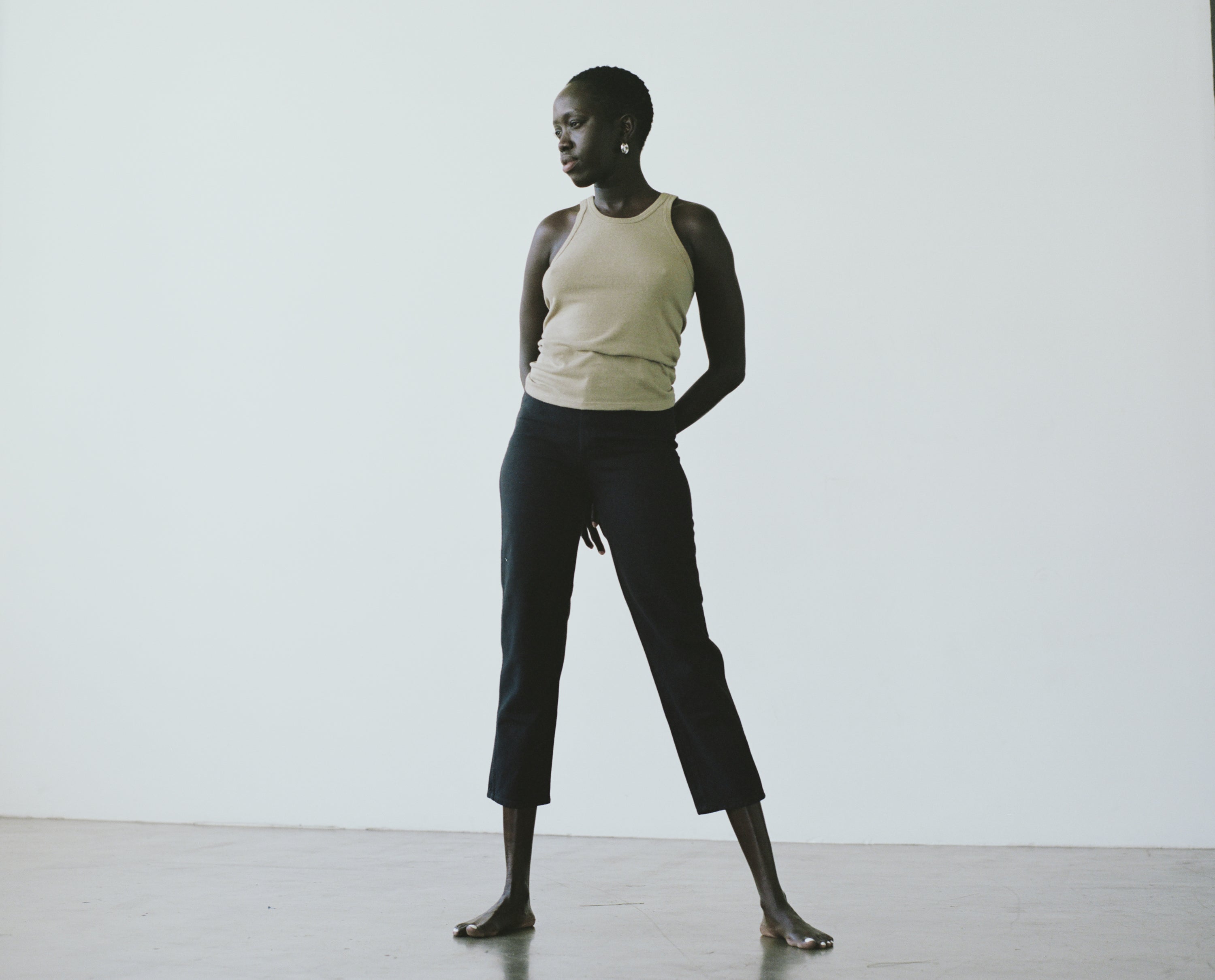 (Imperfect) Boy Tank, Regen Silk Noil Jersey, Sage