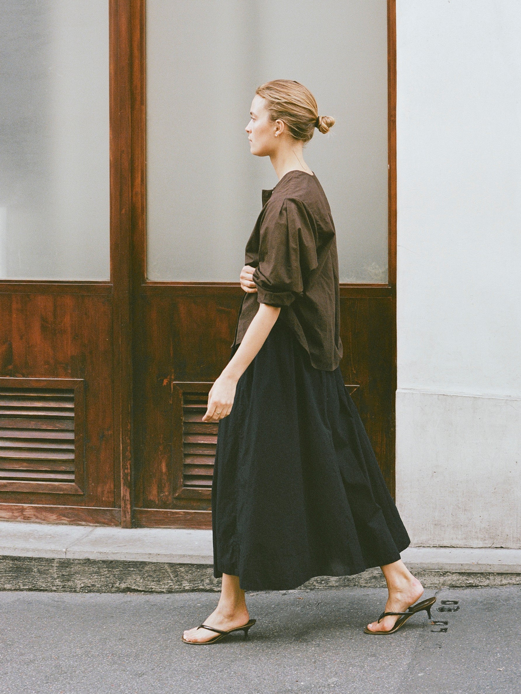 Ava Skirt, Organic Batiste, Washed Black