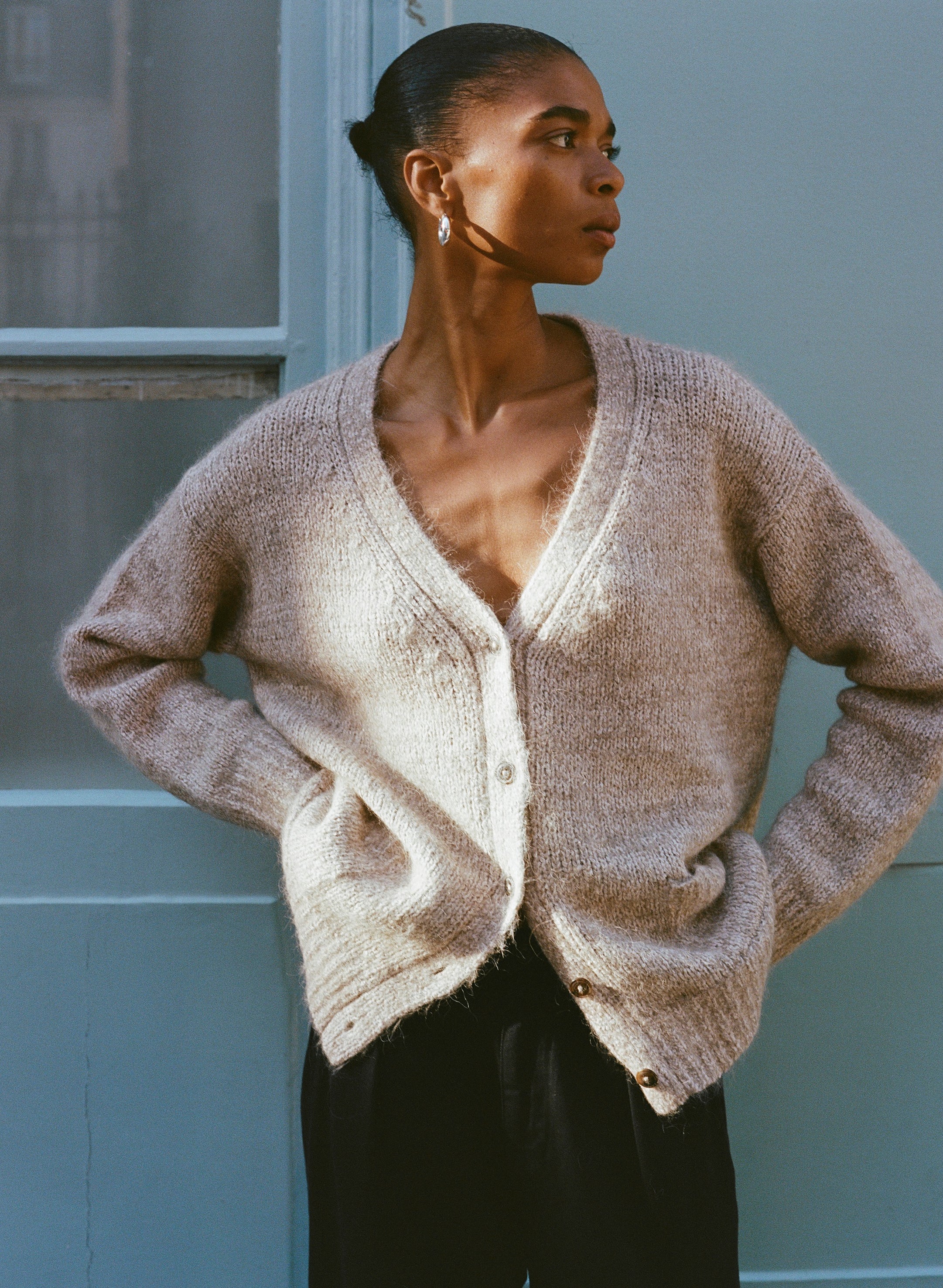 eaphi asymmetry glitter cardigan
