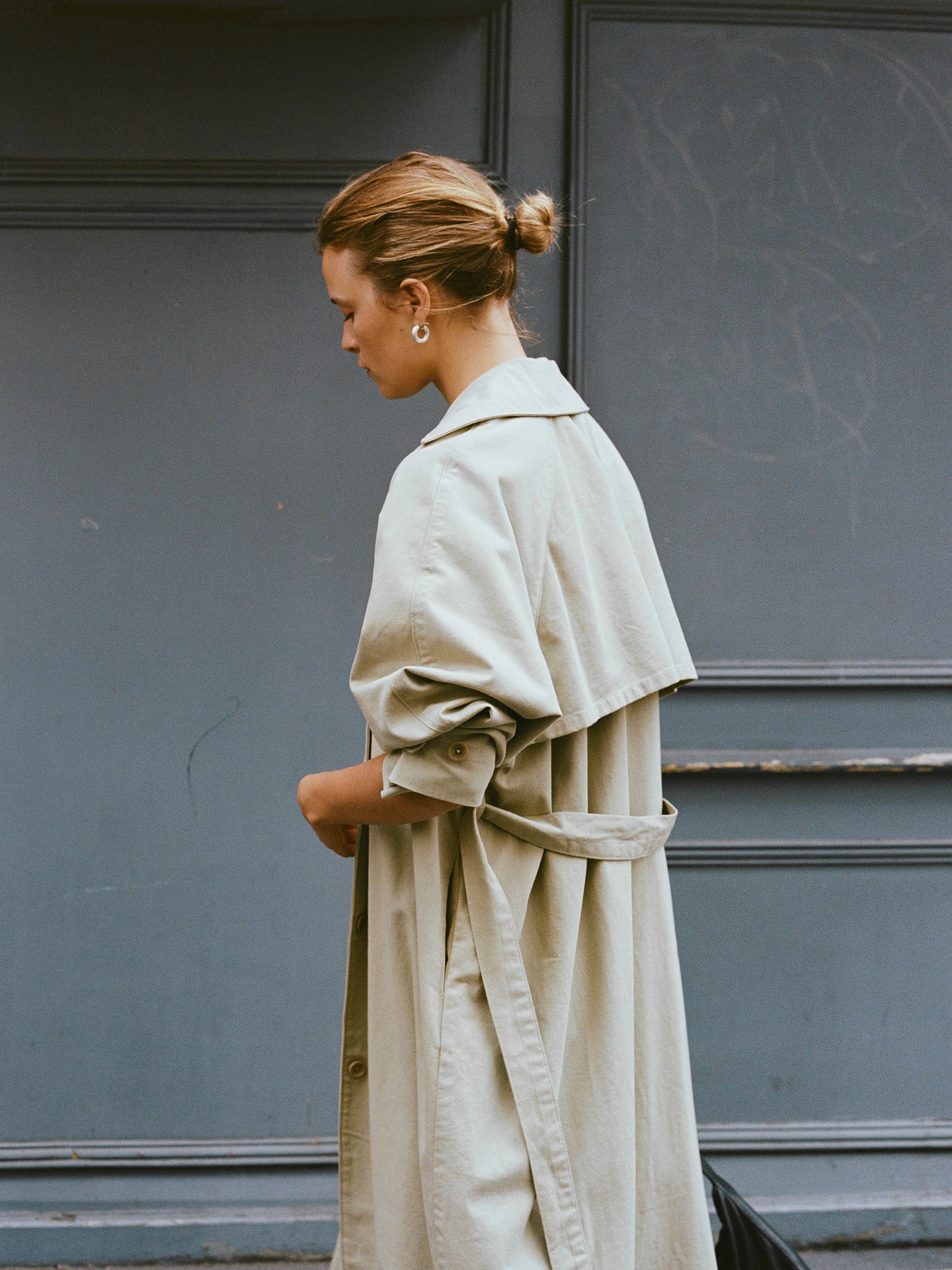 Oversized Trench, Organic Twill, Khaki