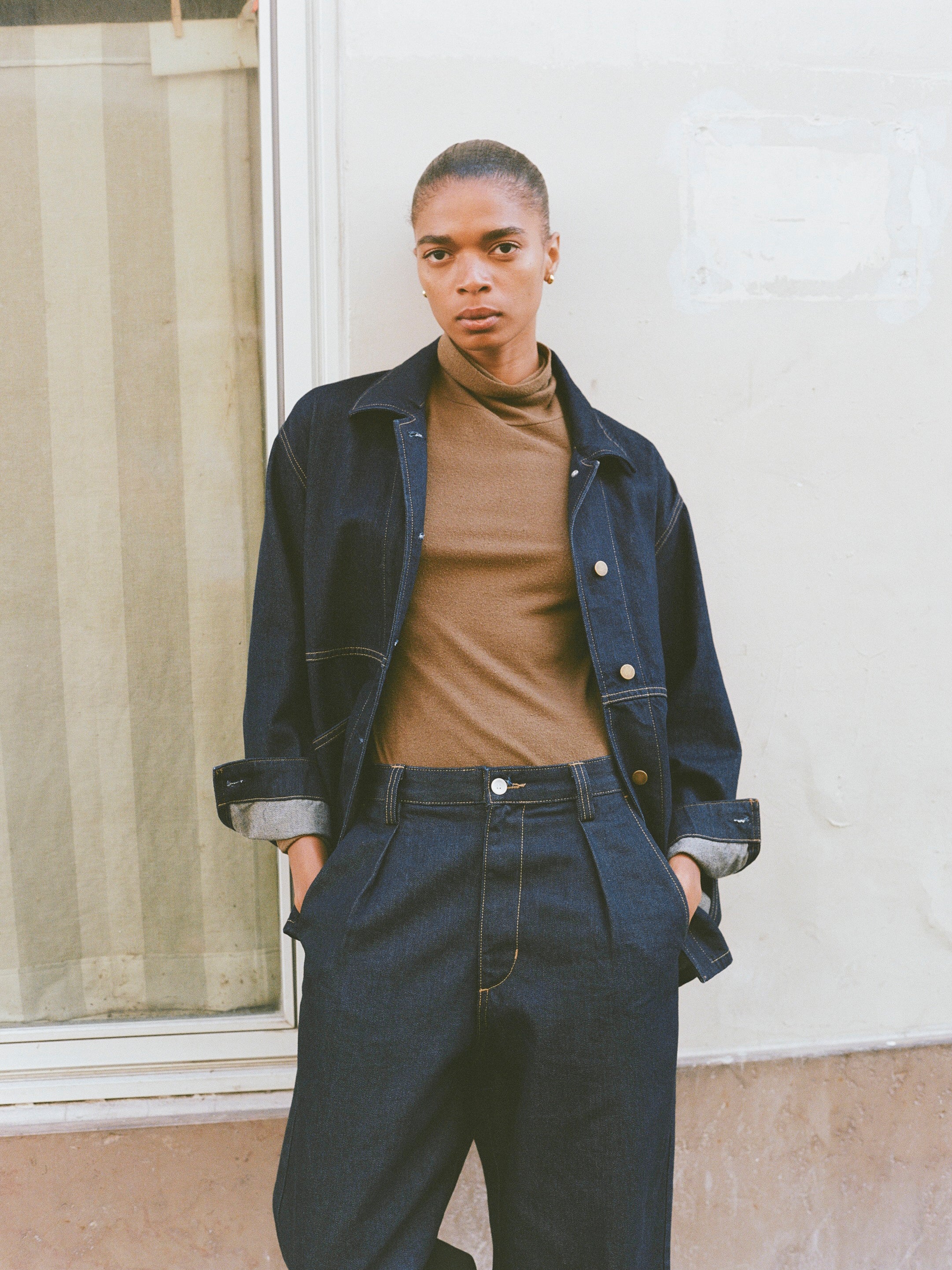 Marianne Turtleneck, Regen Silk Noil Jersey, Coffee