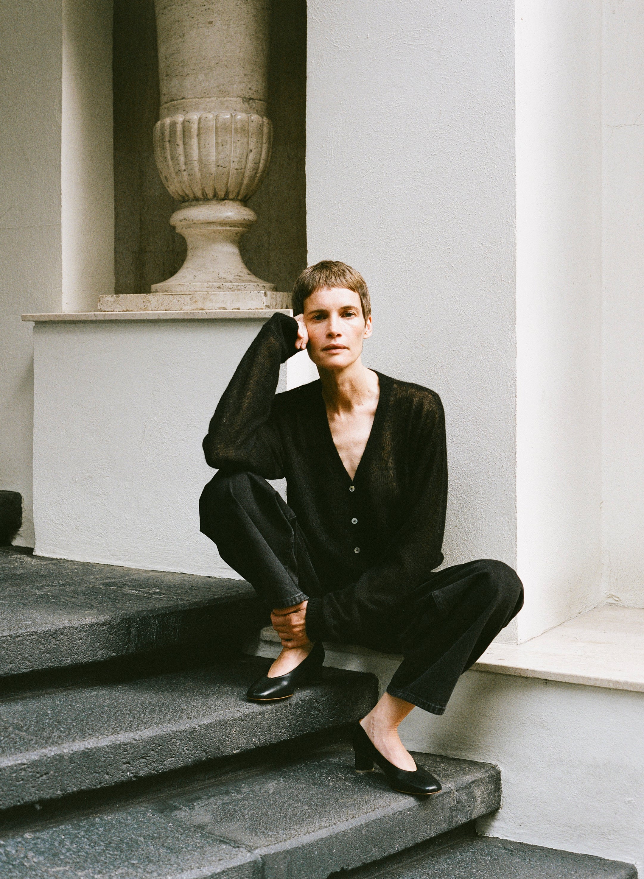 Perla Cardi, Sheer Alpaca Blend, Black