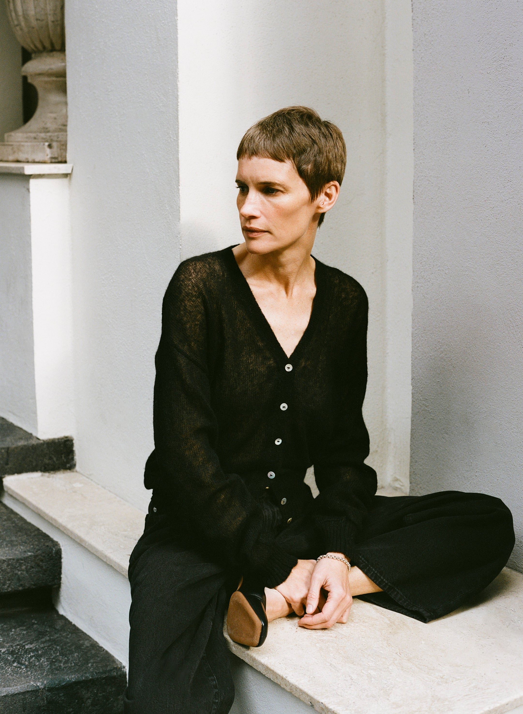 Perla Cardi, Sheer Alpaca Blend, Black