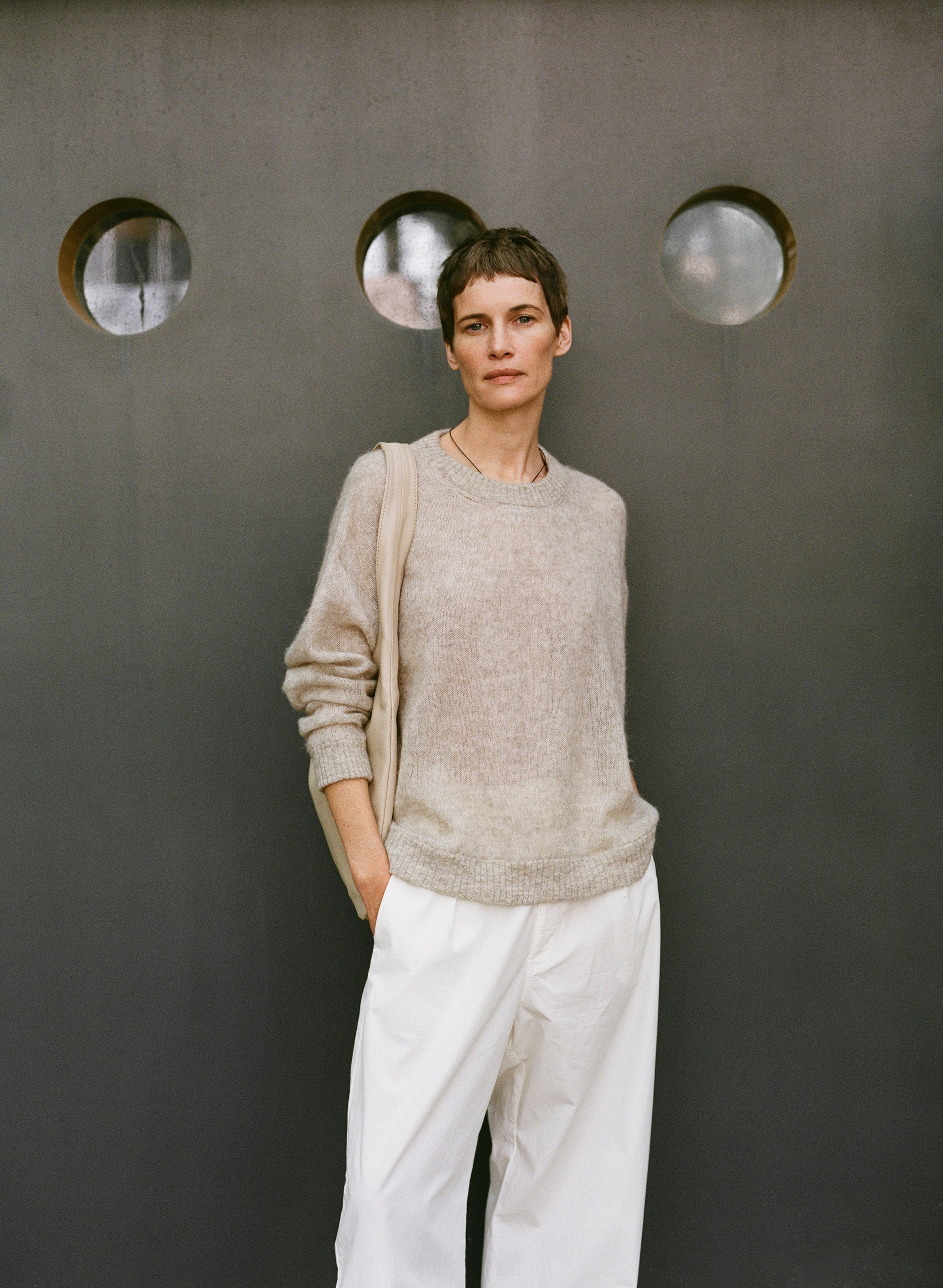 Chleo Crew, Sheer Alpaca Blend, Oatmeal