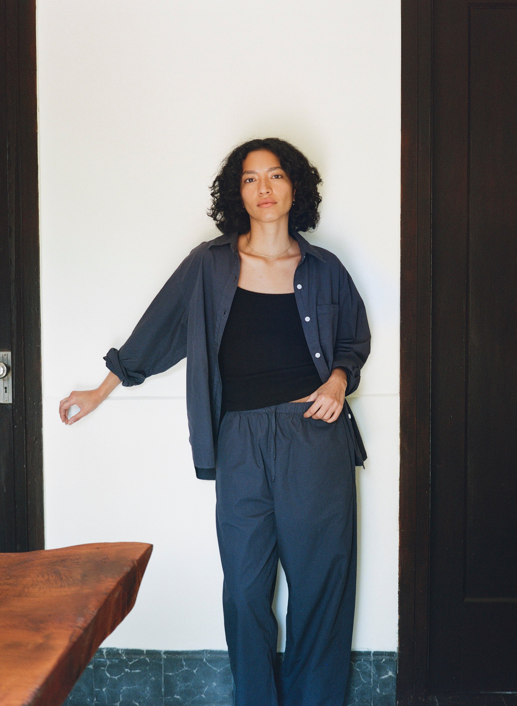 All Day Pant, Organic Poplin, Navy