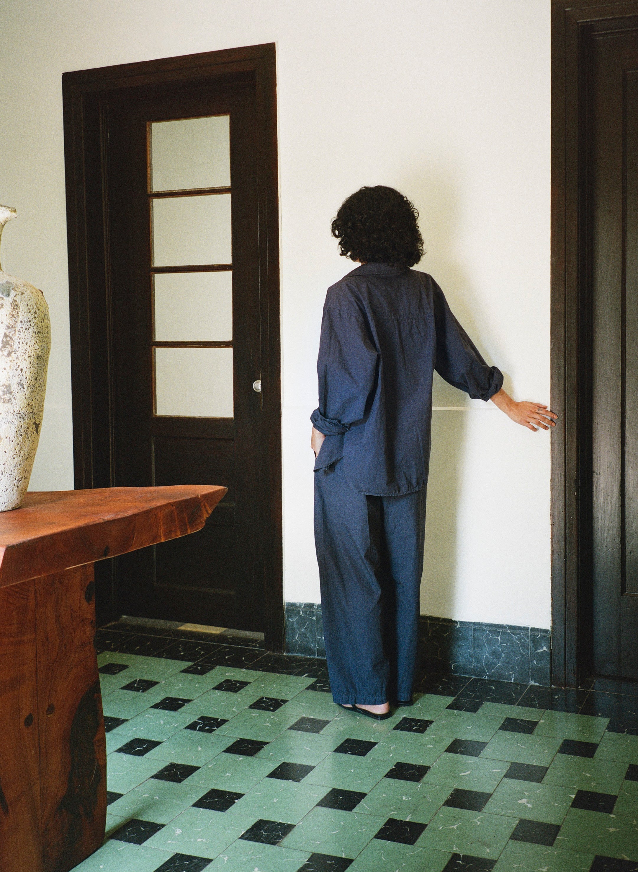 All Day Pant, Organic Poplin, Navy