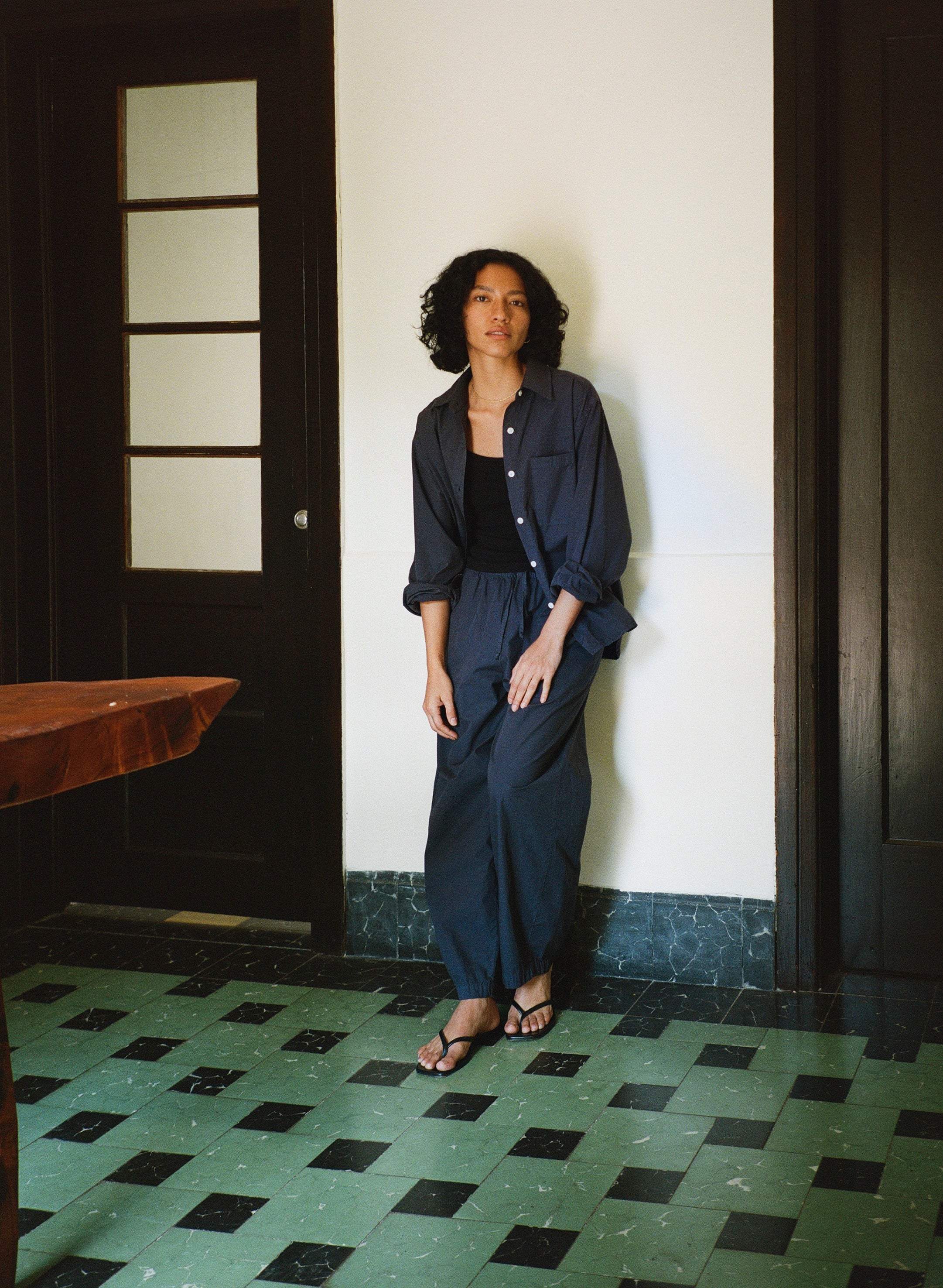 All Day Pant, Organic Poplin, Navy