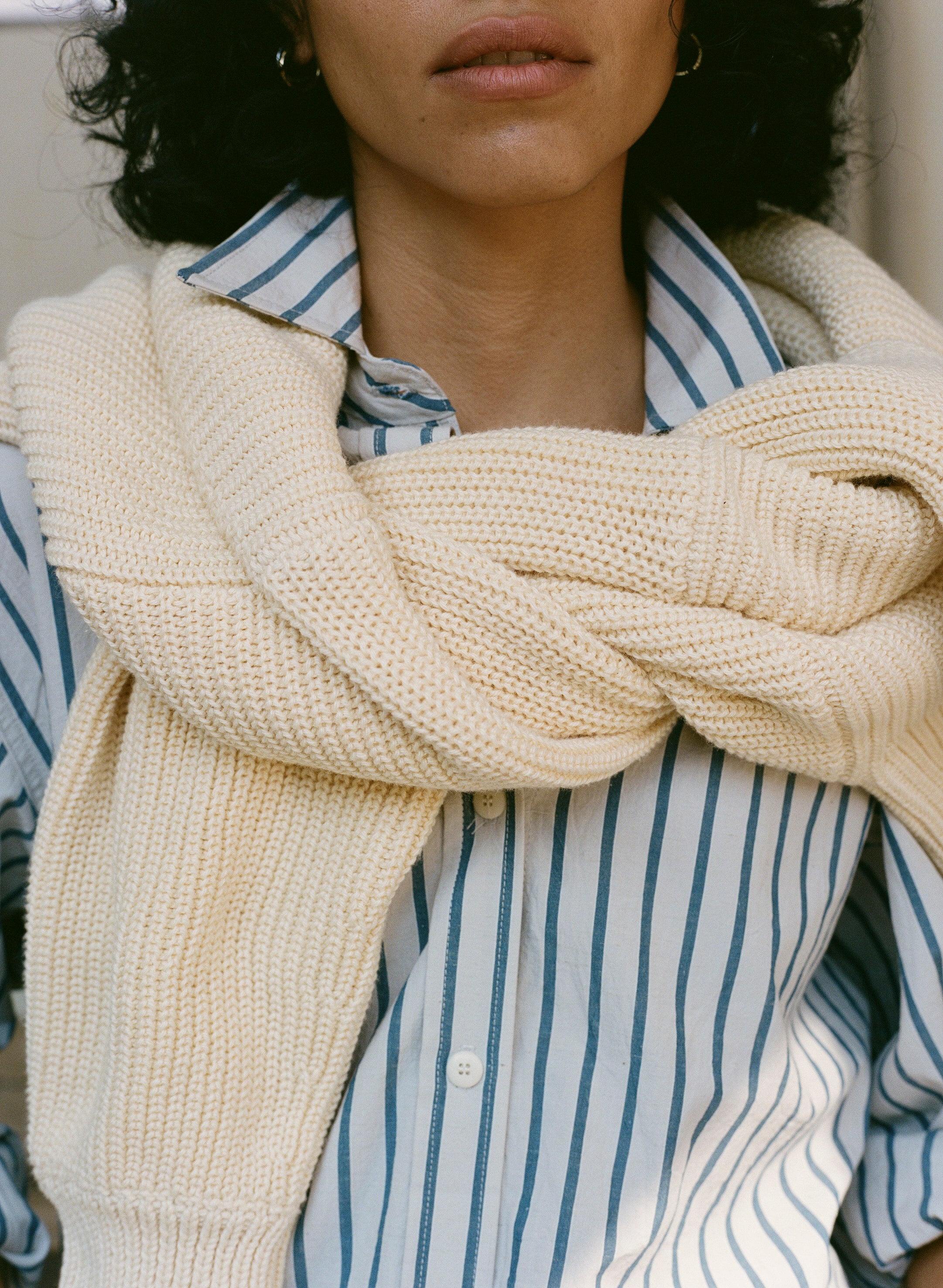 Marcie Shirt, Japanese Organic Cotton, Riviera Stripe