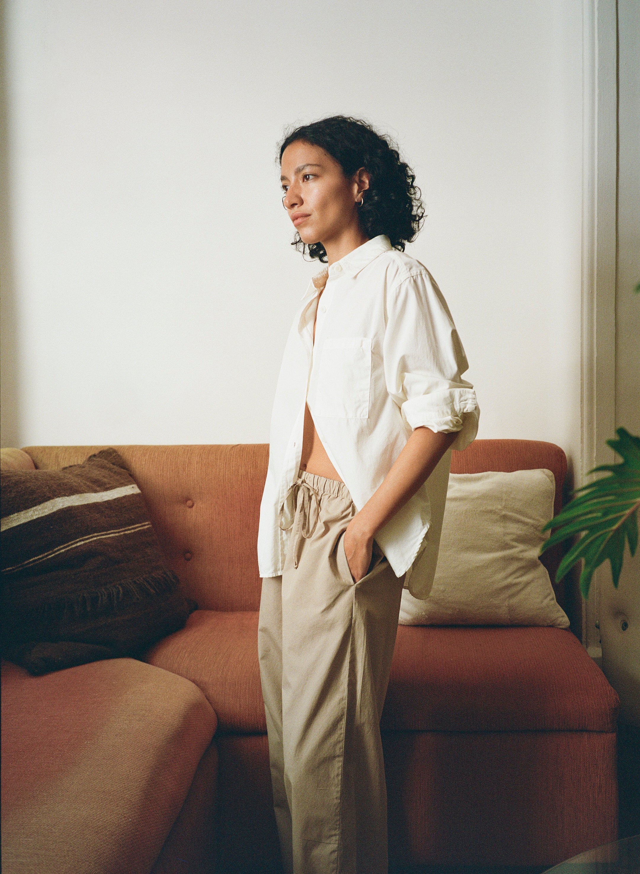 All Day Pant, Organic Poplin, Khaki