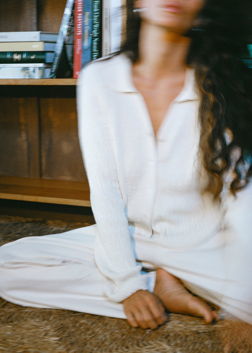 (Imperfect) JoJo Cardigan, Organic Cotton Viscose, Ecru