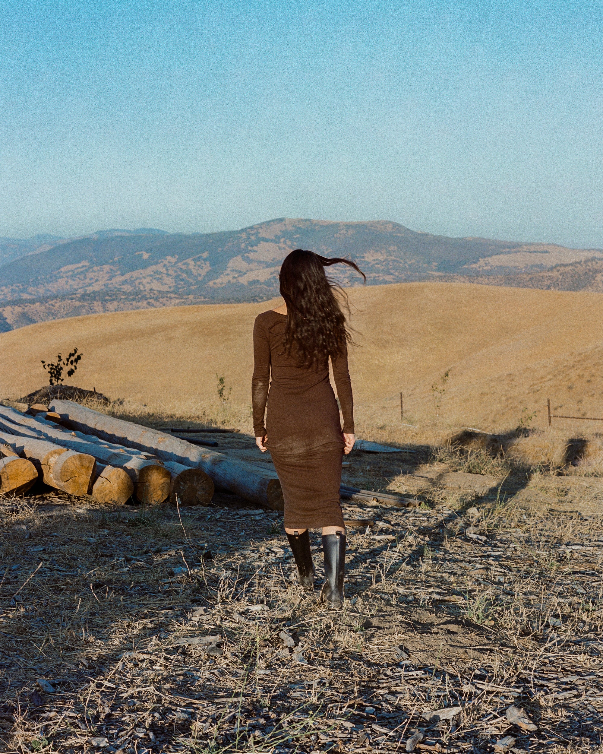 (Imperfect) Claudia Dress, Regen Silk Noil Jersey, Manzanita