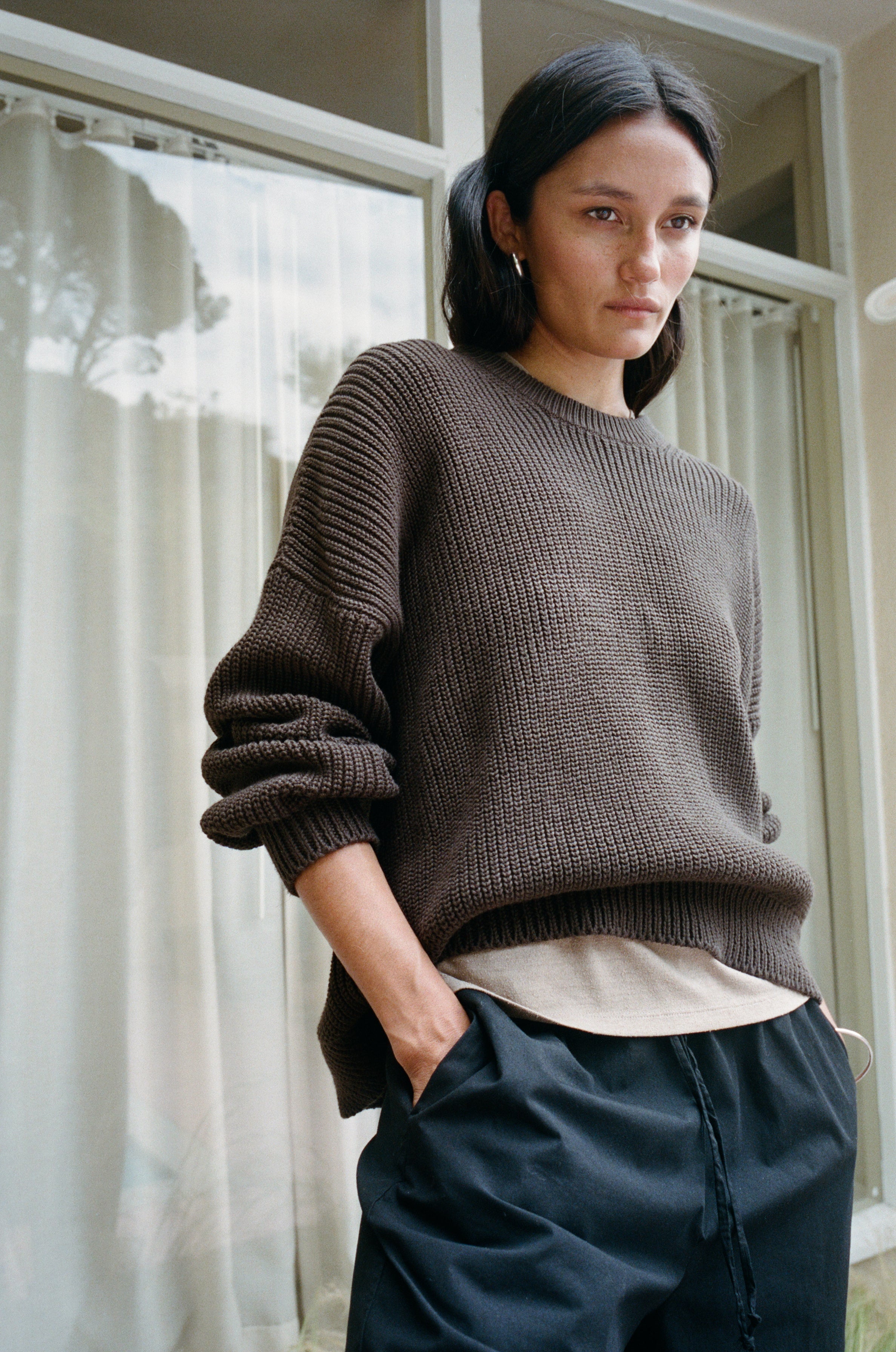 Chleo Crew, Organic Cotton, Chocolate