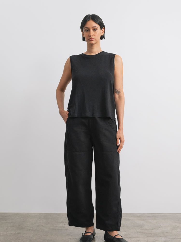 (Imperfect) Muscle Tee, Regen Silk Noil Jersey, Black