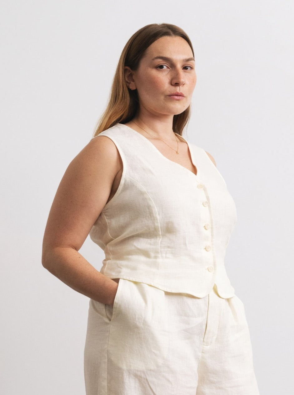 (Imperfect) River Vest, Laundered Linen, Natural