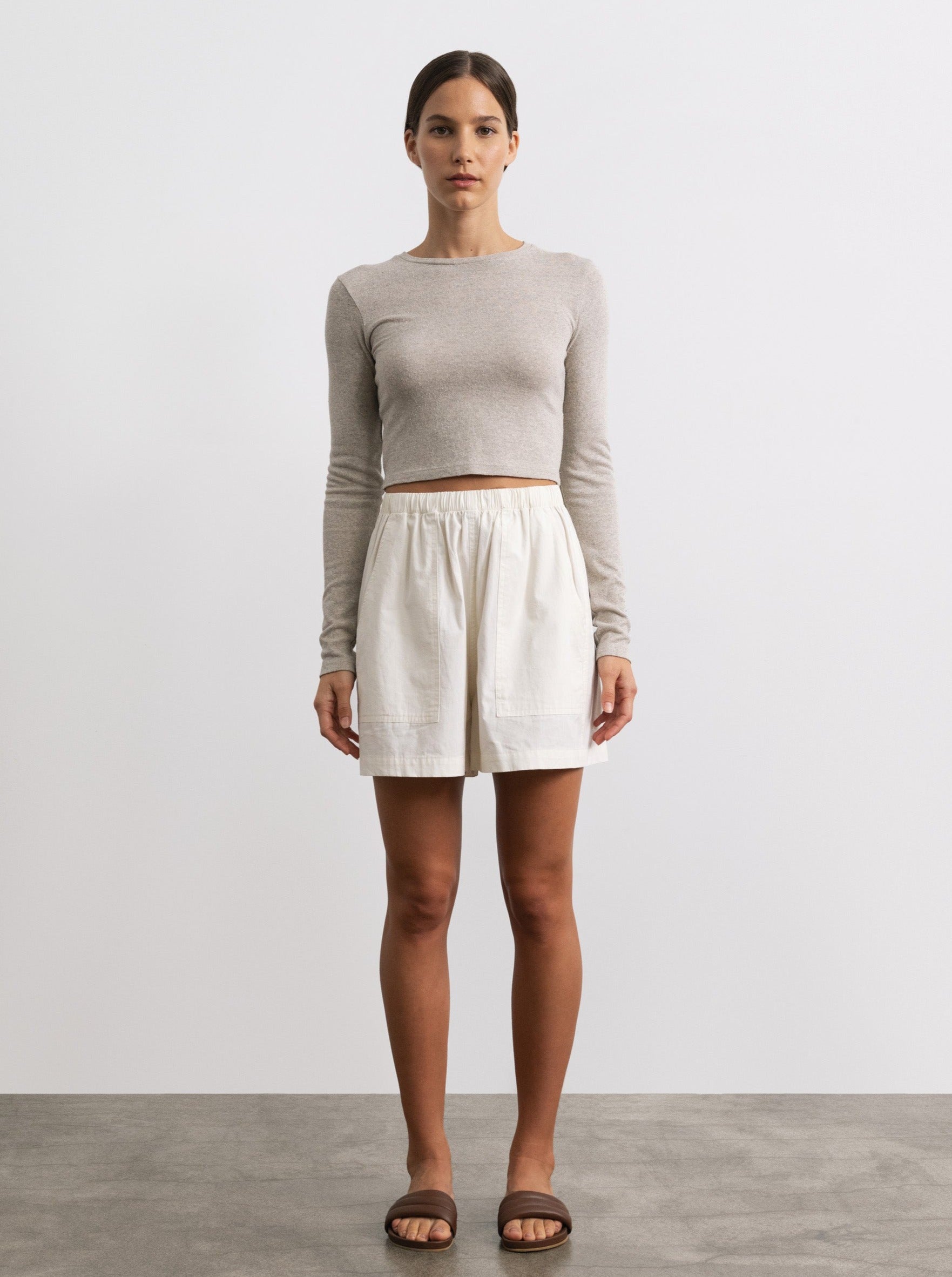 (Imperfect) Juno Short, Organic Cotton Poplin, Natural
