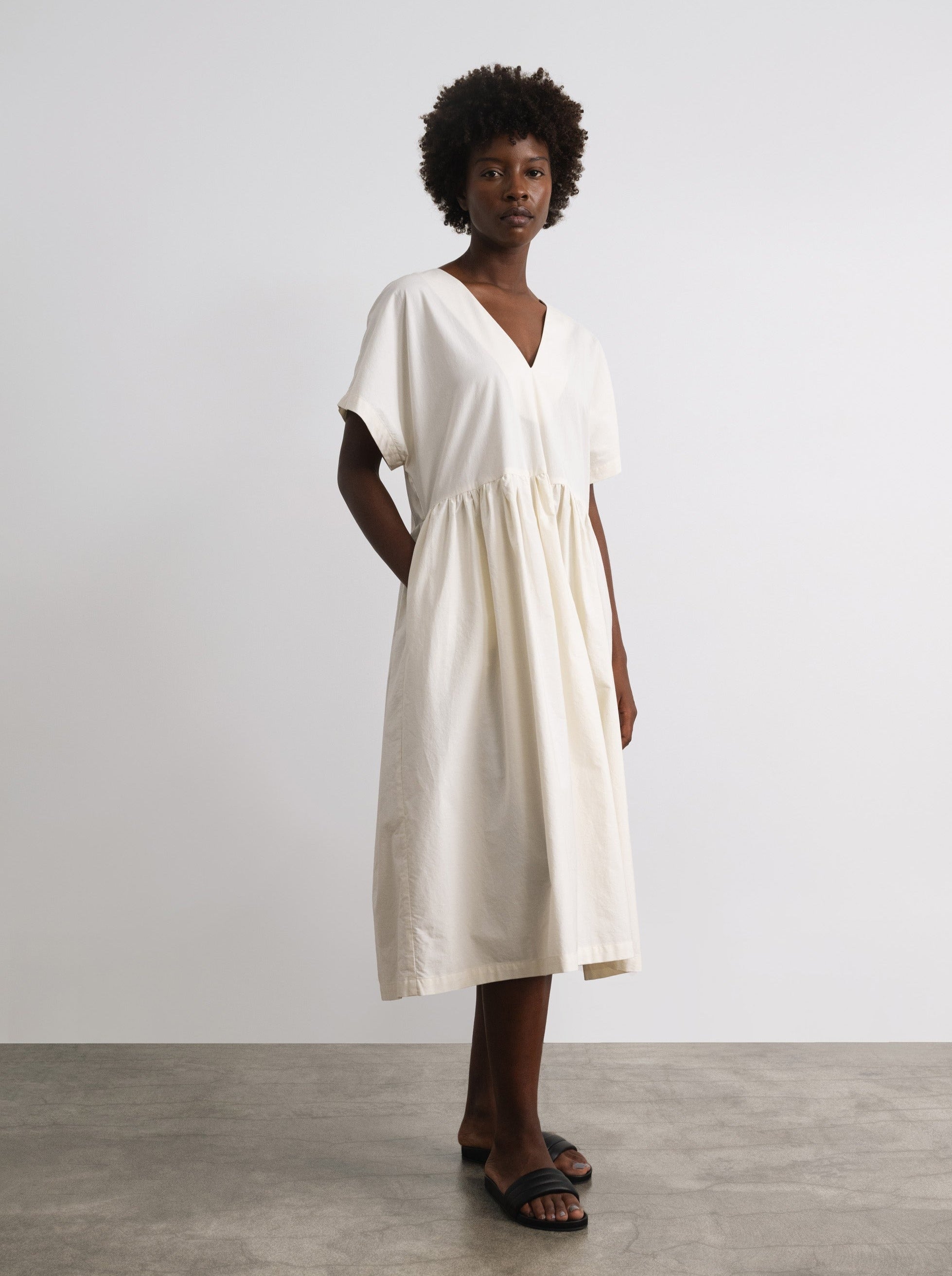 (Imperfect) Nico Dress, Organic Cotton Poplin, Natural