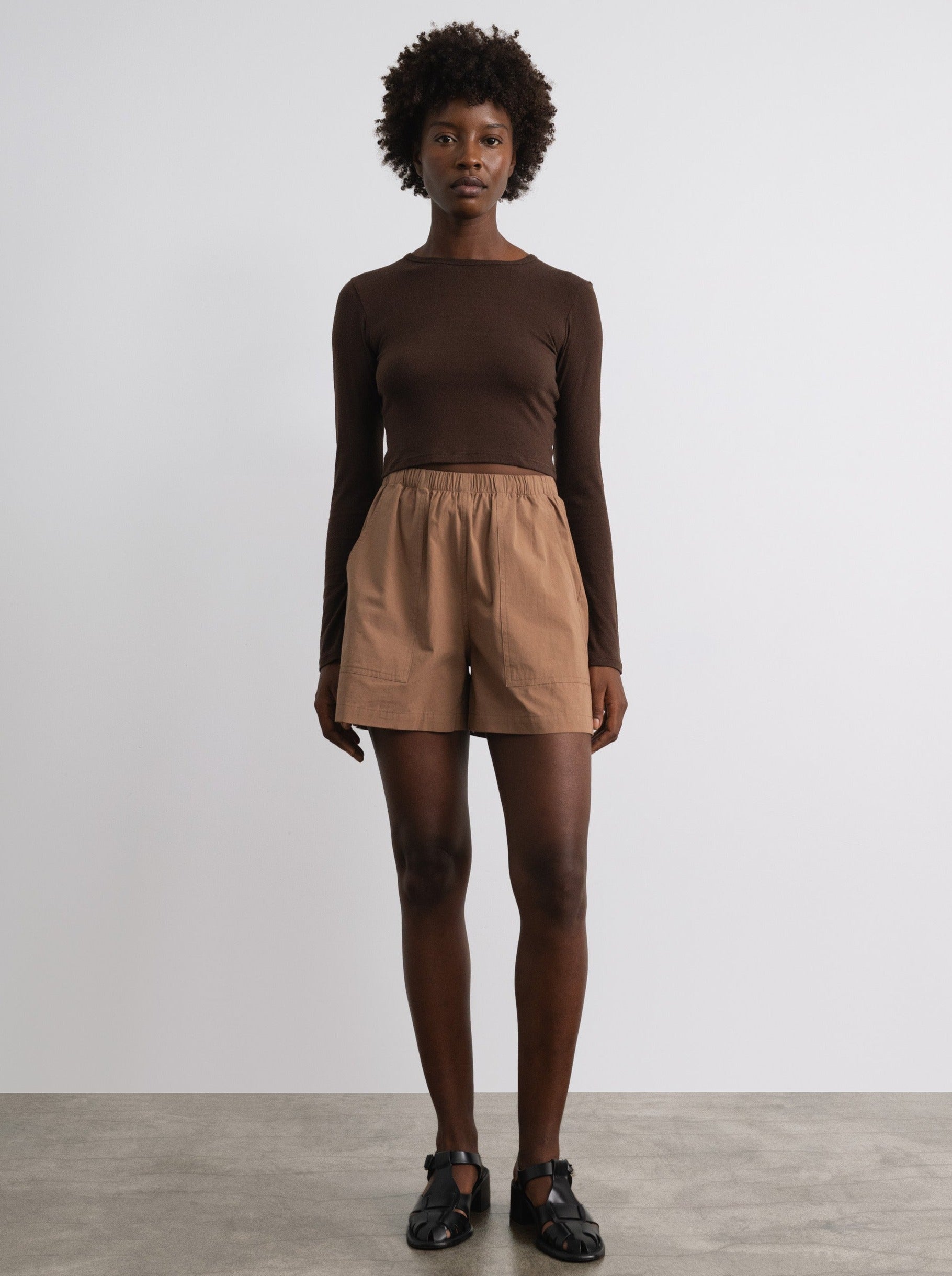 (Imperfect) Juno Short, Organic Cotton Poplin, Almond