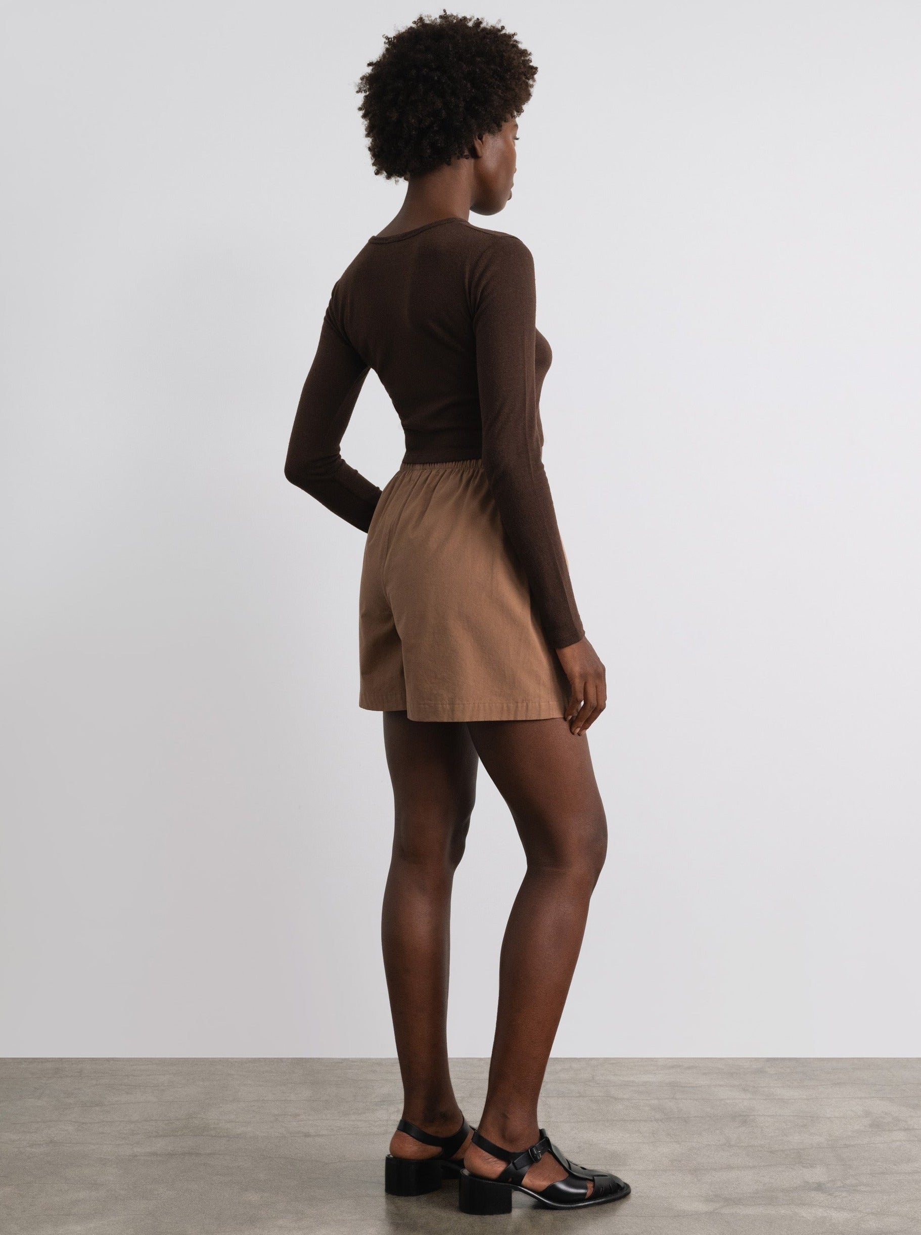 (Imperfect) Juno Short, Organic Cotton Poplin, Almond